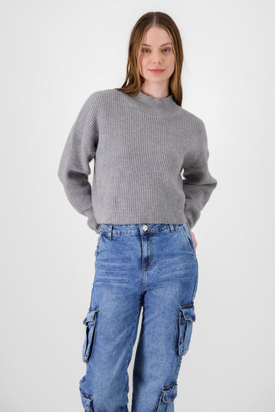 Soft Solid Turtleneck Sweater GRAY