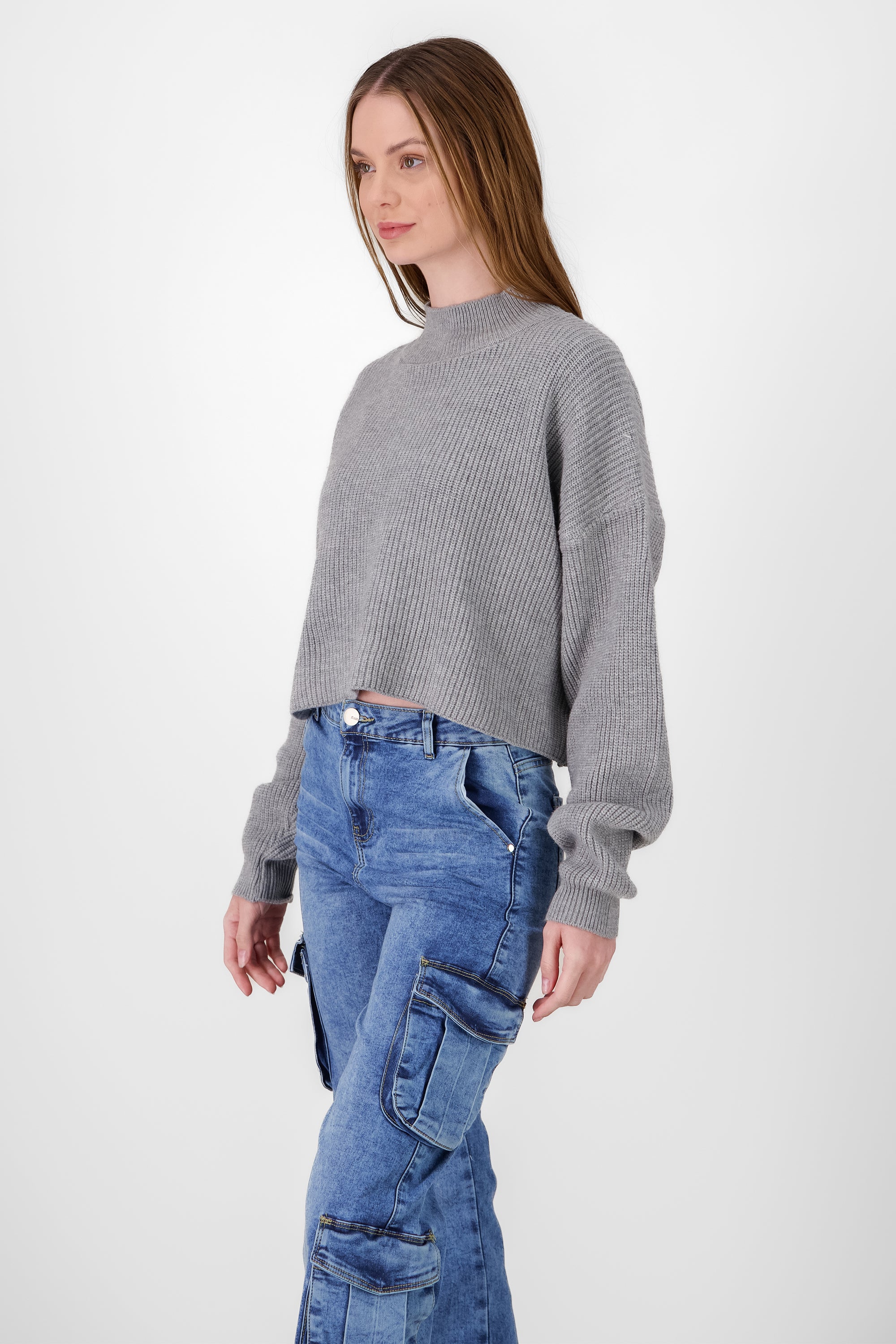 Soft Solid Turtleneck Sweater GRAY