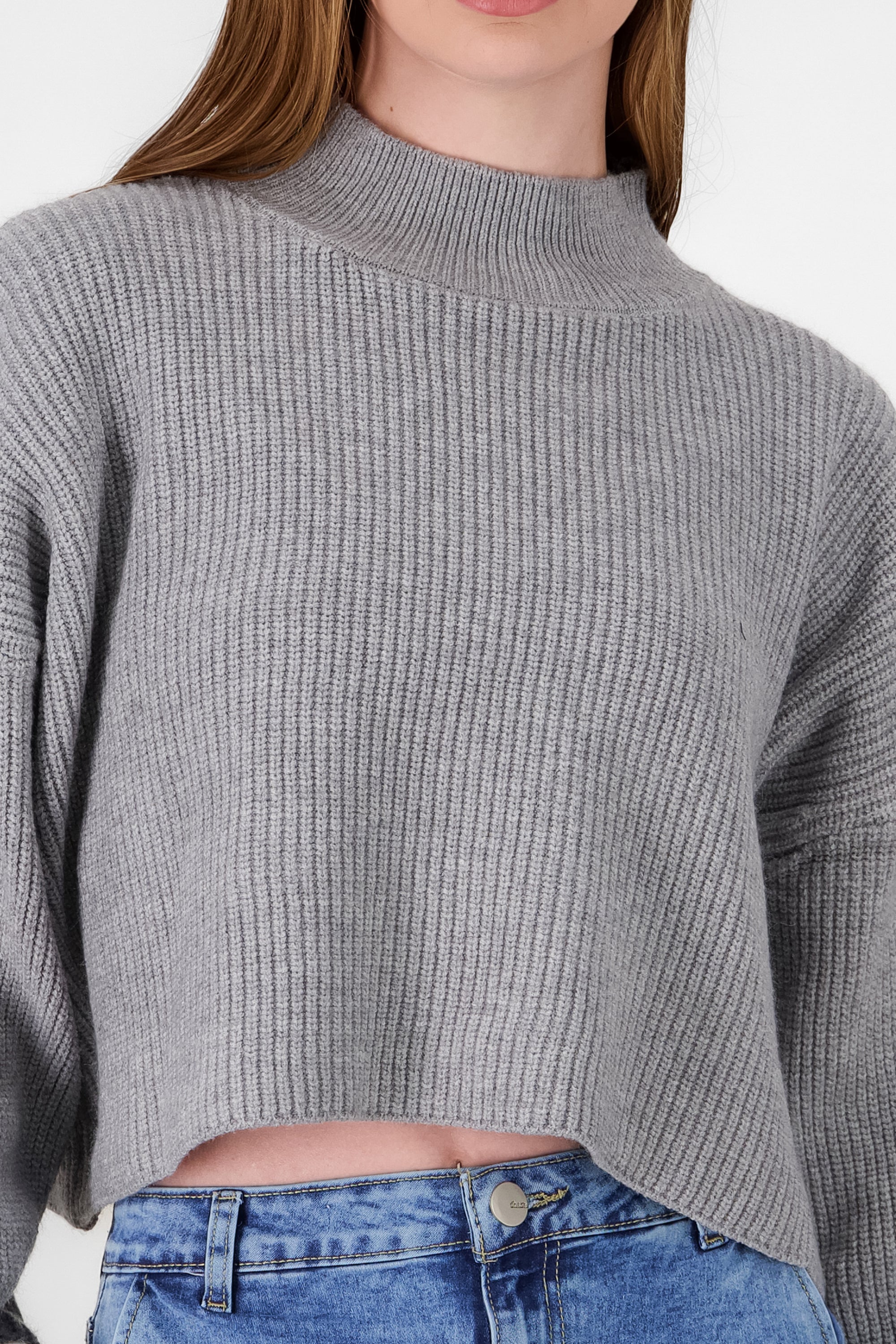 Soft Solid Turtleneck Sweater GRAY