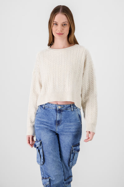 Textured Knit Sweater CREAM