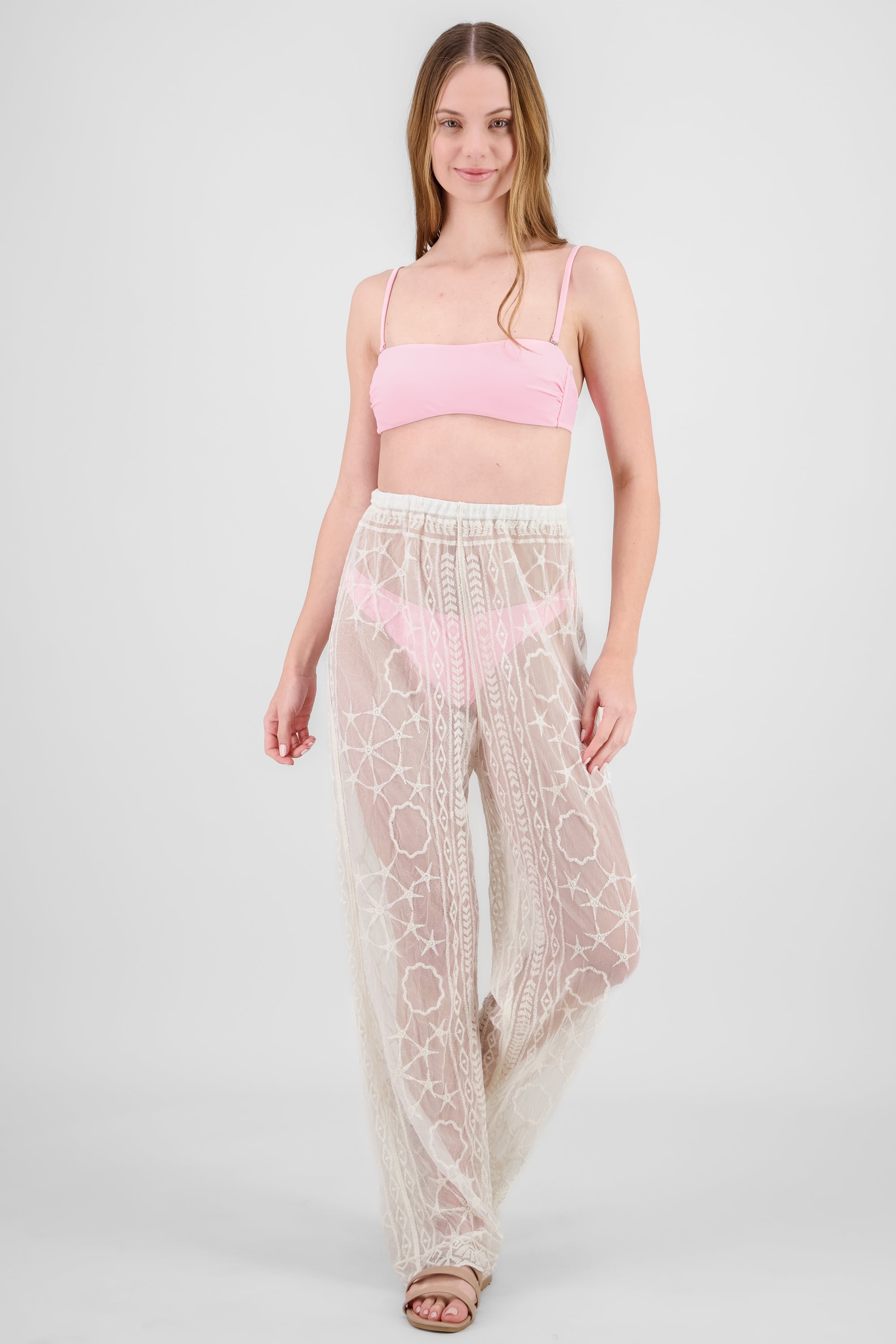 Wide Lace Pants WHITE