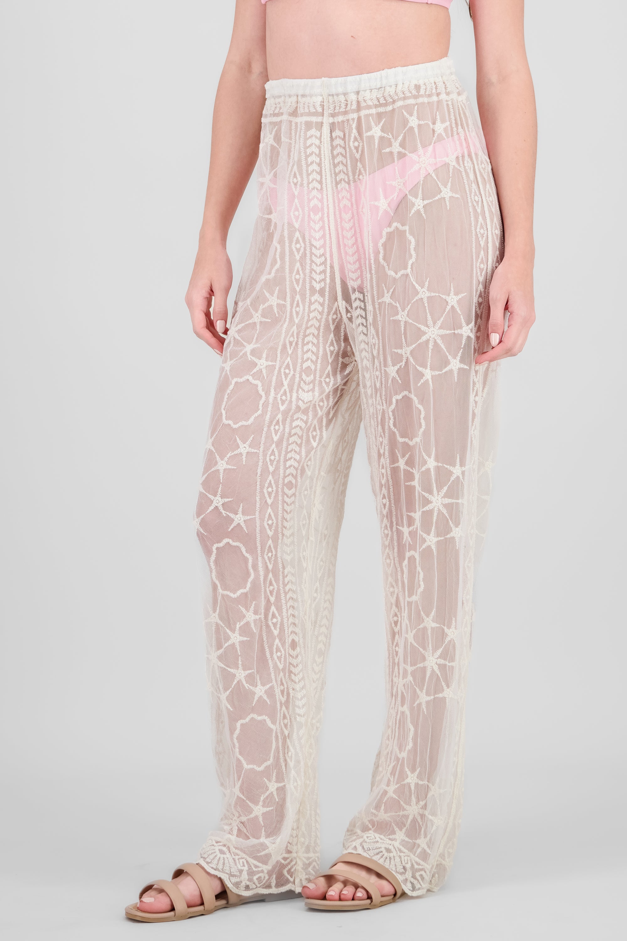 Wide Lace Pants WHITE