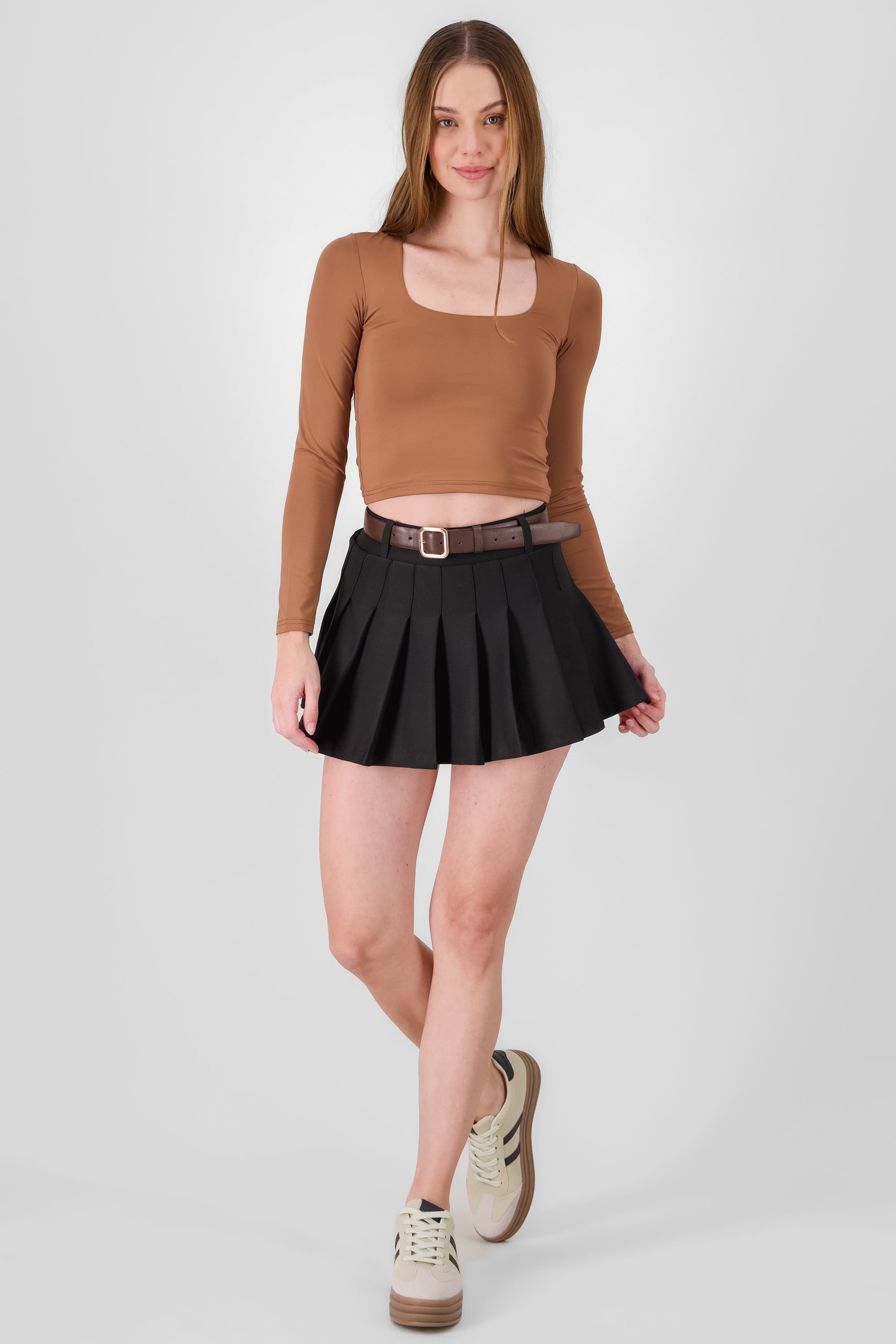 Plated Mini Skirt BLACK