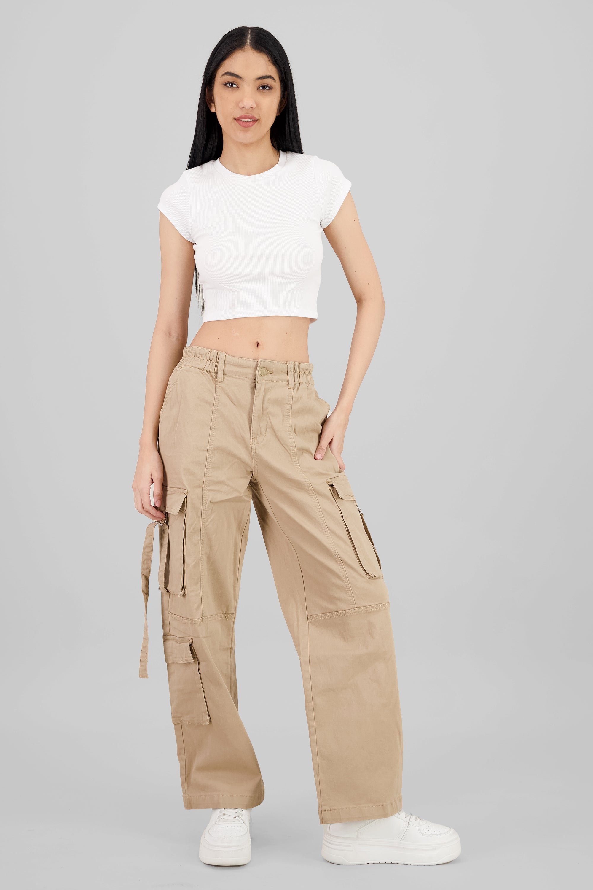 Cargo Pants with Drawstrings KHAKI