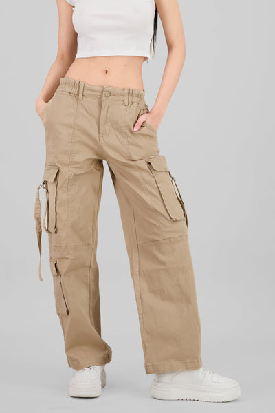 Cargo Pants with Drawstrings BLACK