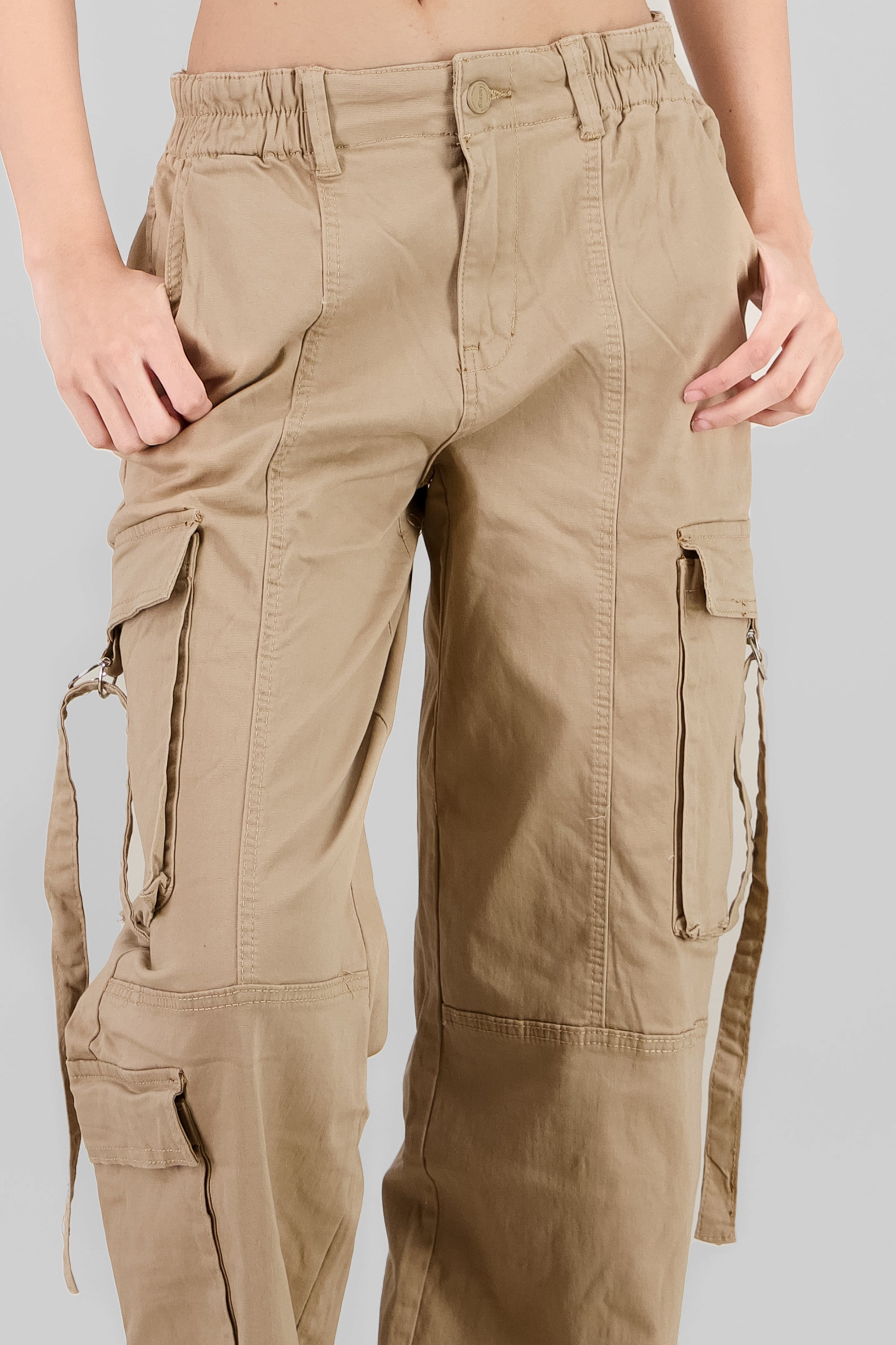 Cargo Pants with Drawstrings KHAKI