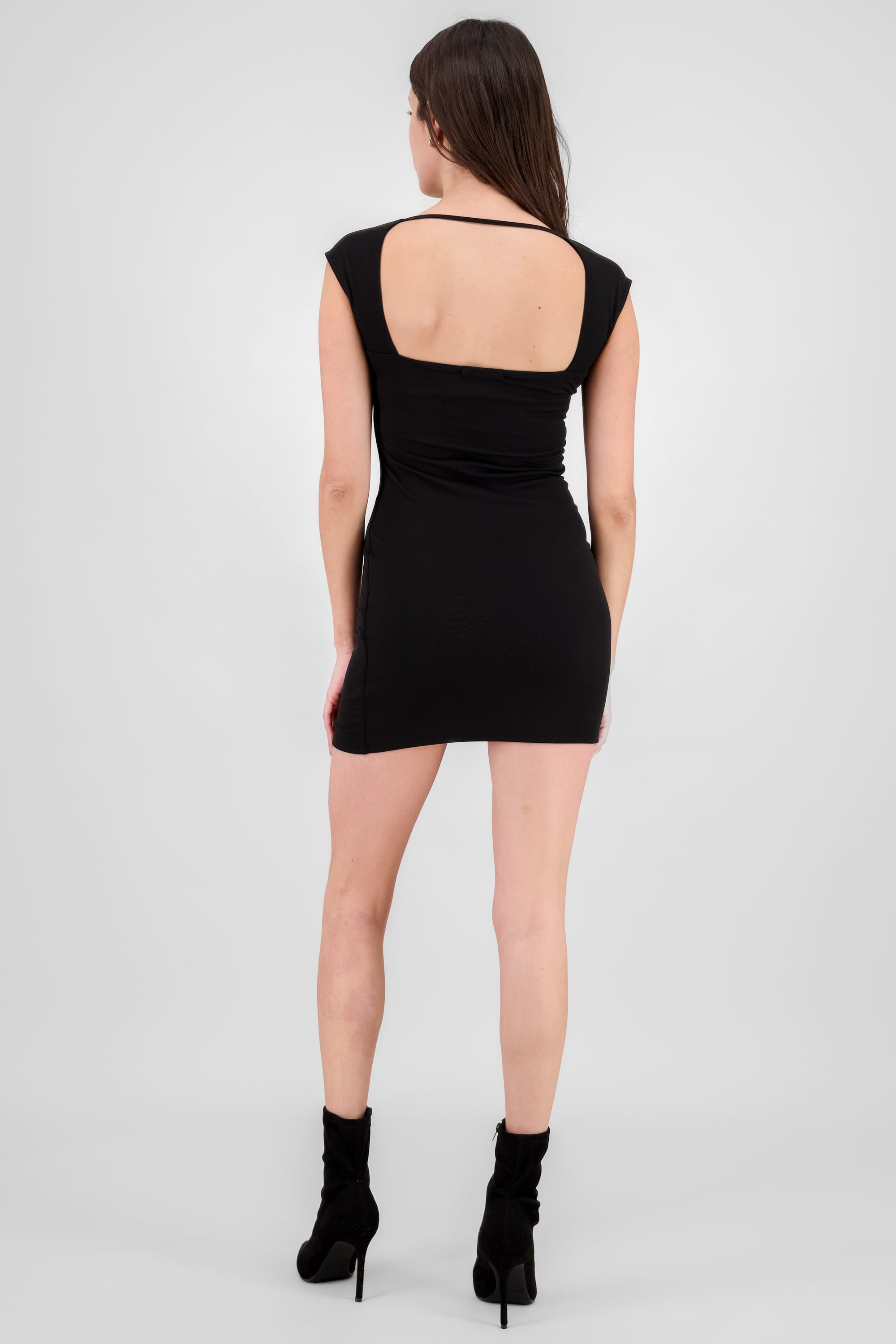 Open Back Mini Dress BLACK