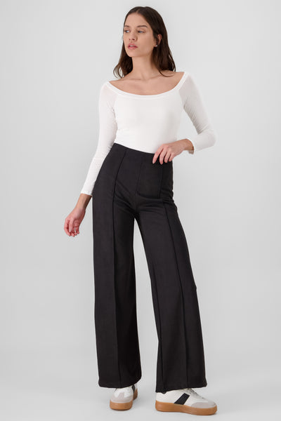 Pants with Seam Detail BLACK