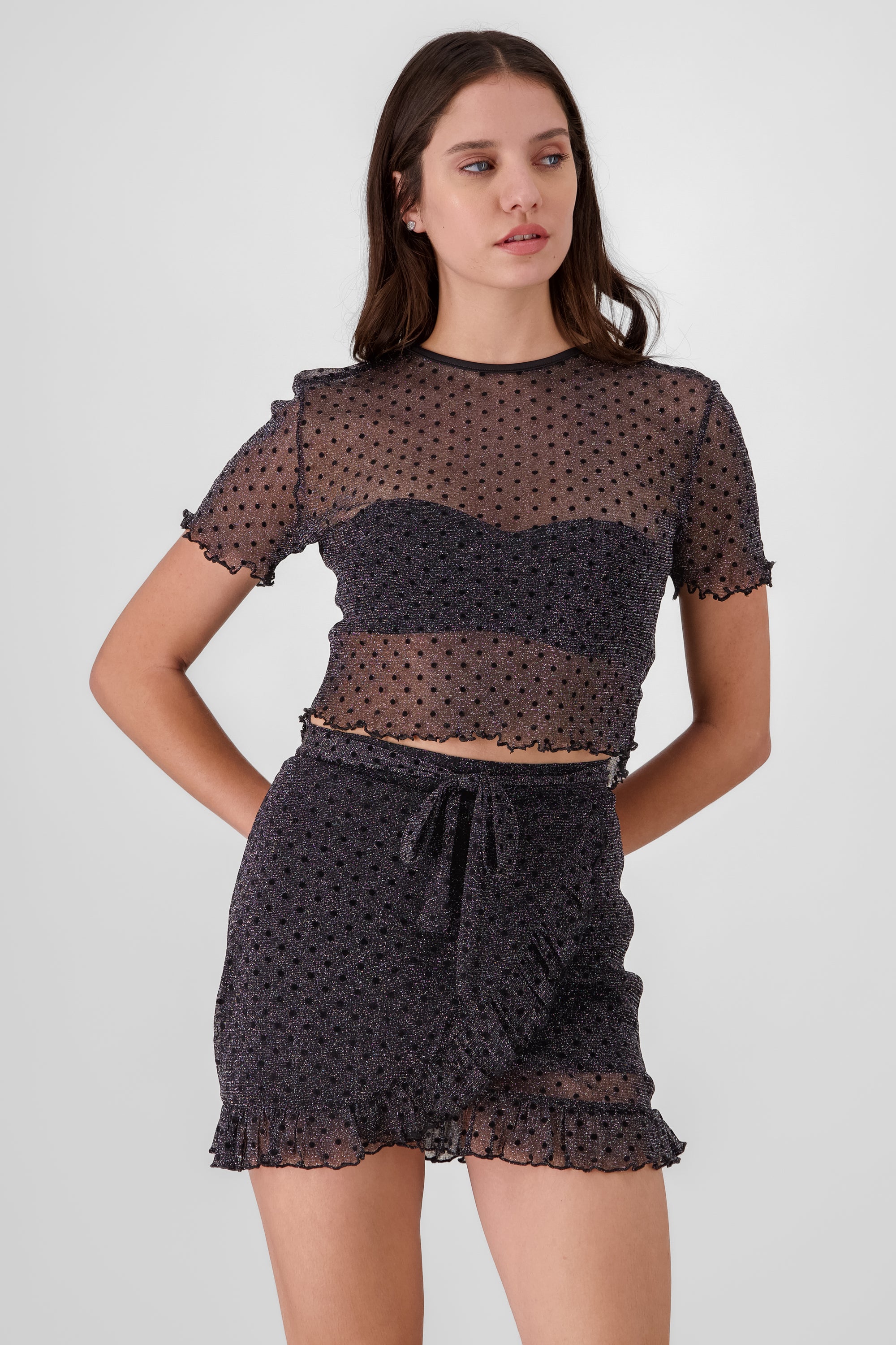 Short Sleeve Mesh Top BLACK