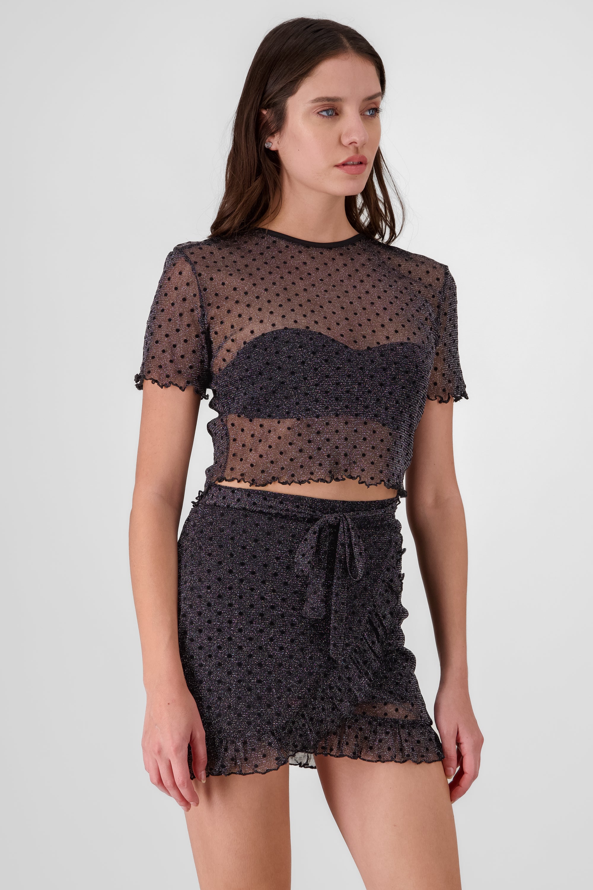 Short Sleeve Mesh Top BLACK