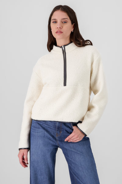 Contrast Faux Fur Sweatshirt IVORY