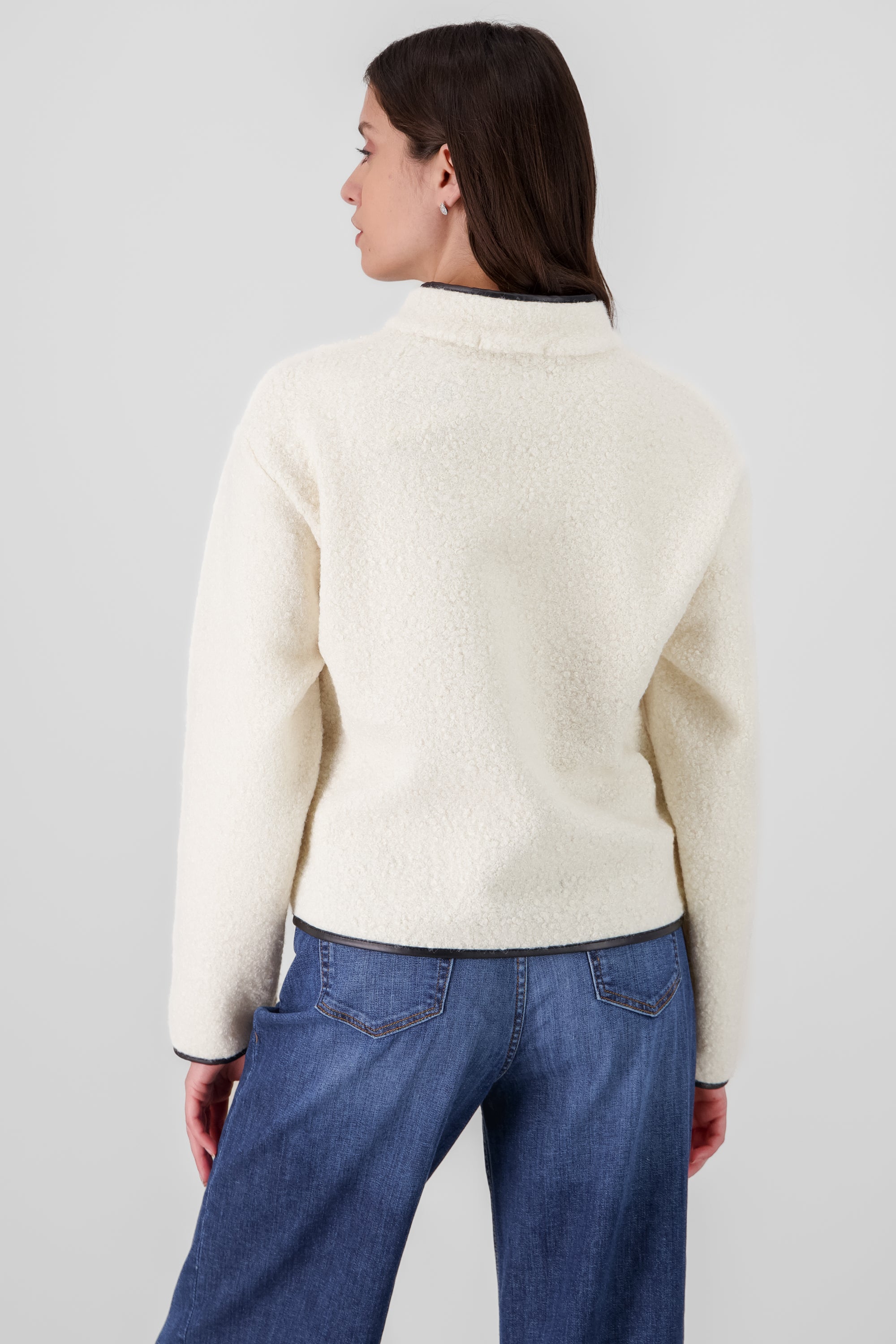 Contrast Faux Fur Sweatshirt IVORY