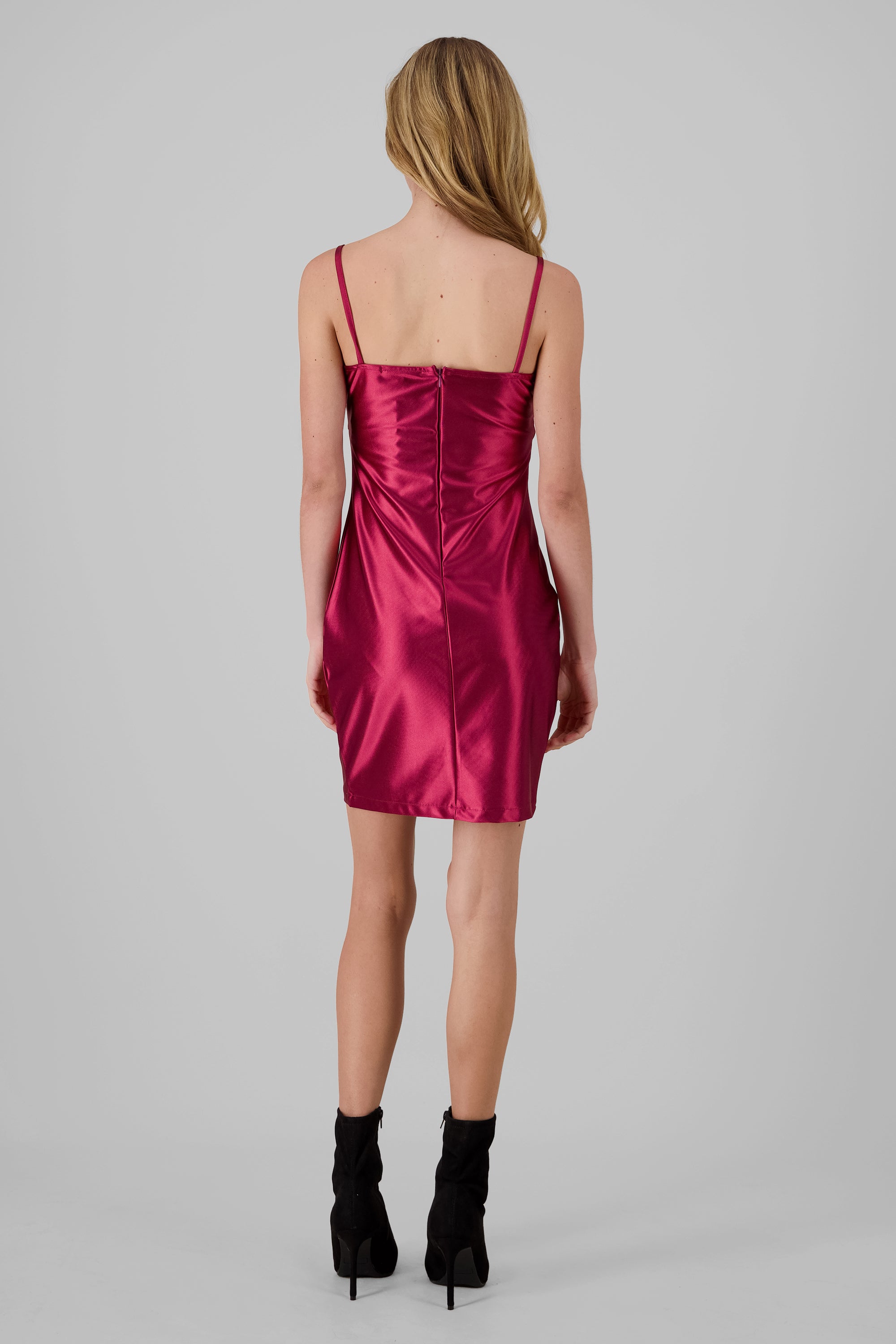 Draped Mini Dress BURGUNDY