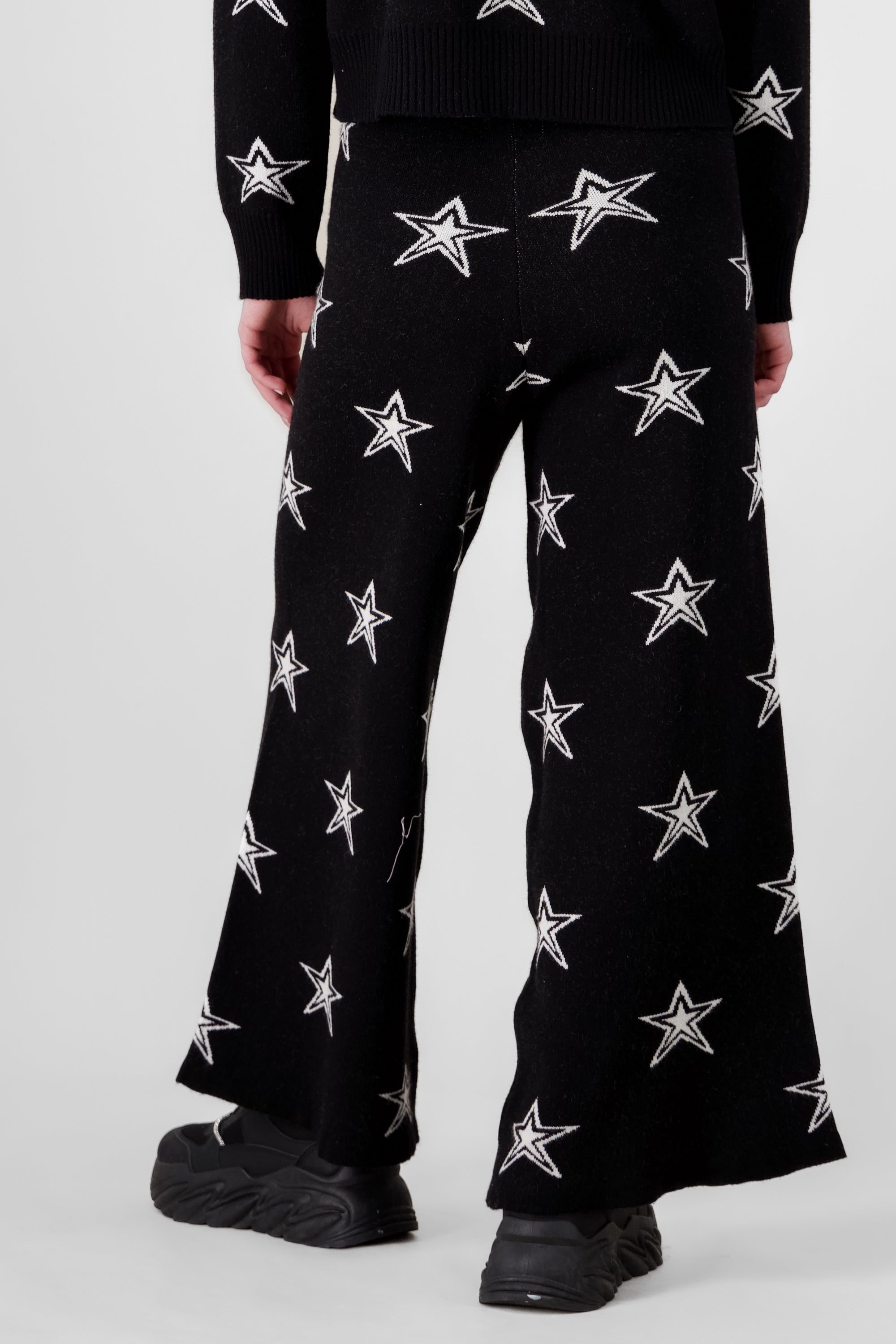 Star Print Soft Knit Pants BLACK COMBO