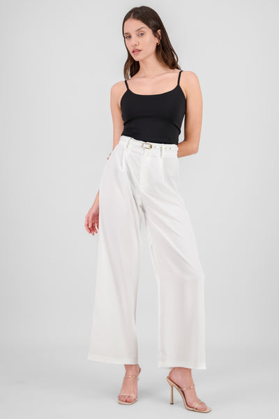 Satin Pants with Bow IVORY