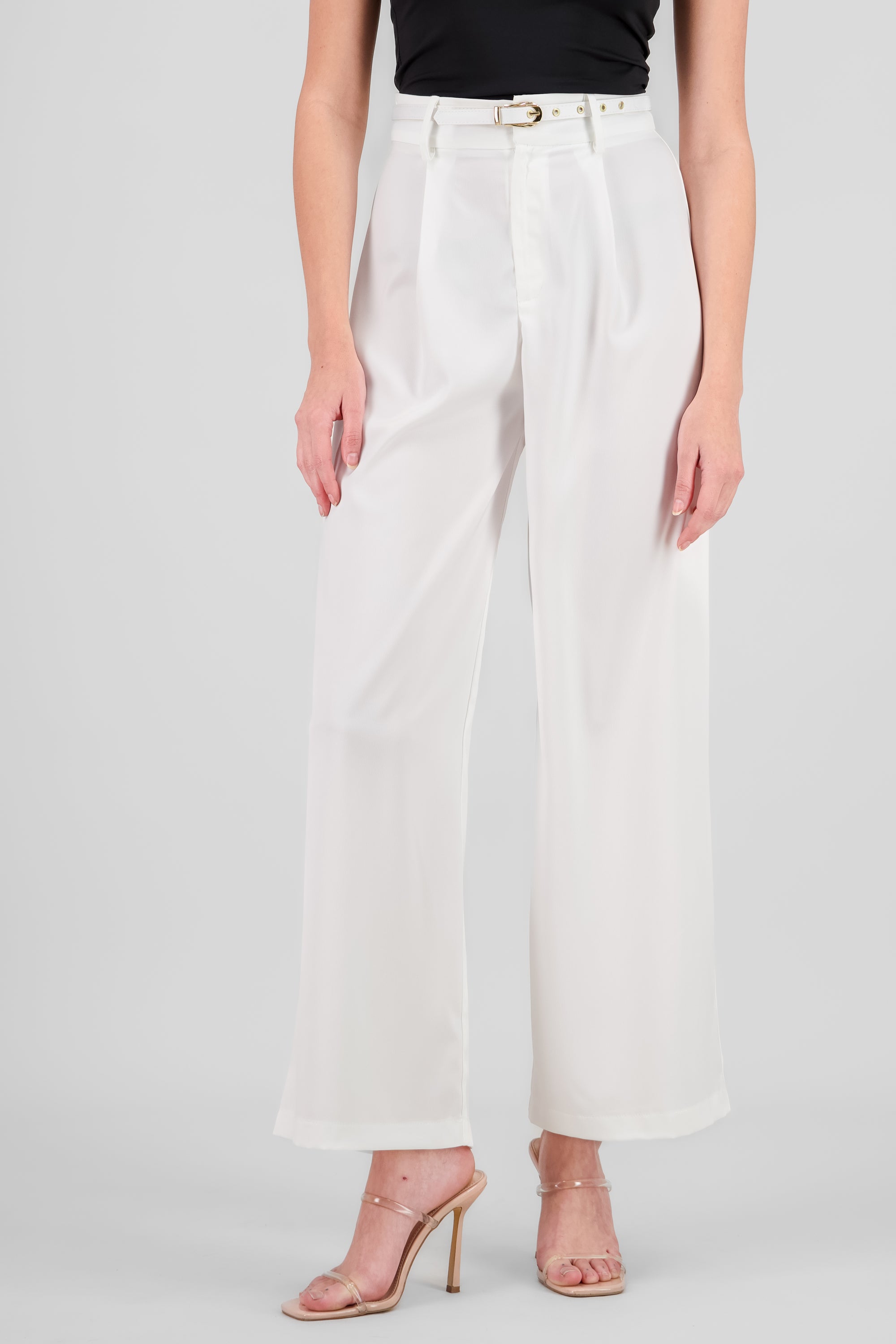 Satin Pants with Bow IVORY