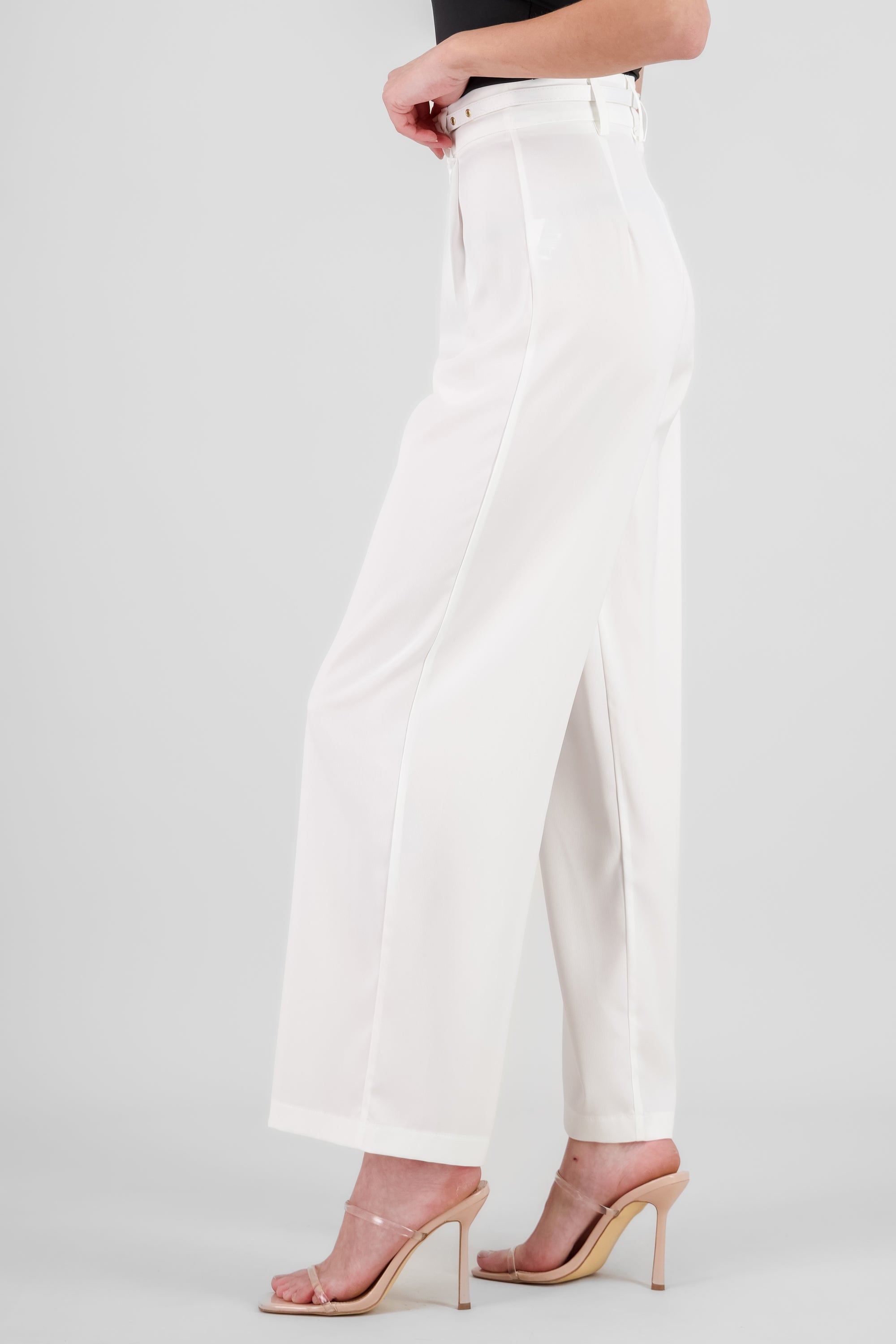 Satin Pants with Bow IVORY