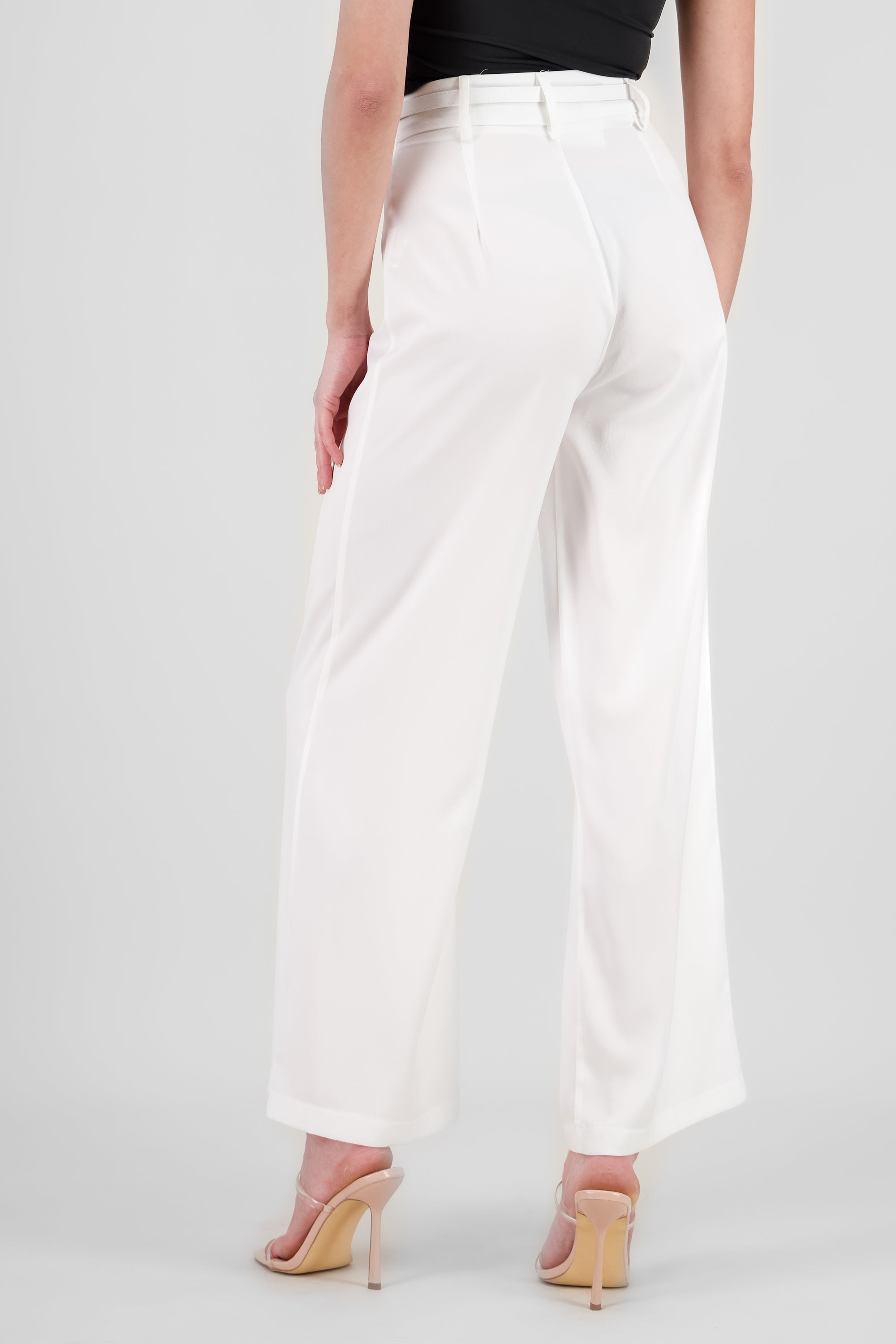 Satin Pants with Bow IVORY