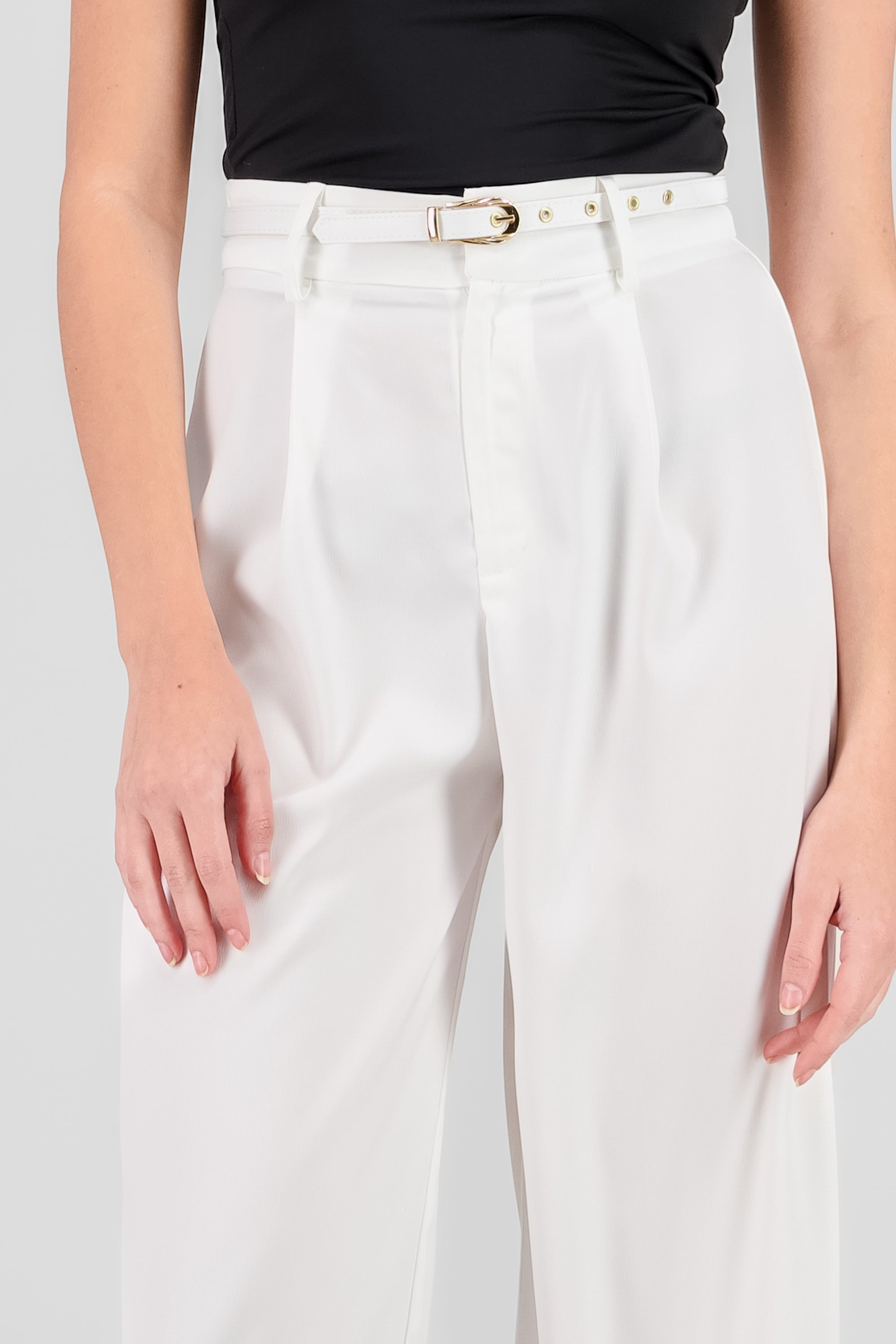 Satin Pants with Bow IVORY