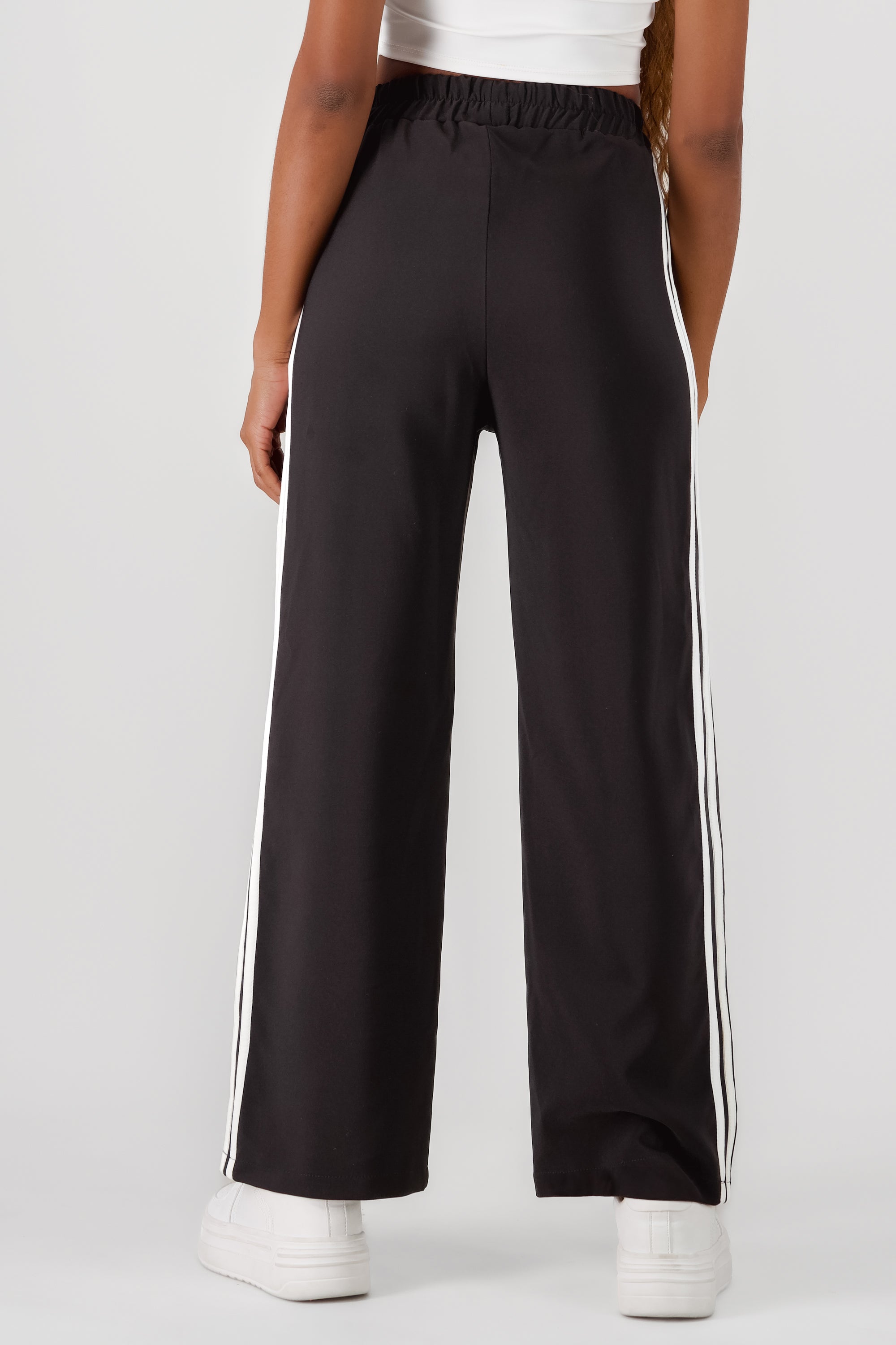 Straight Pants with 2 Side Stripes BLACK COMBO