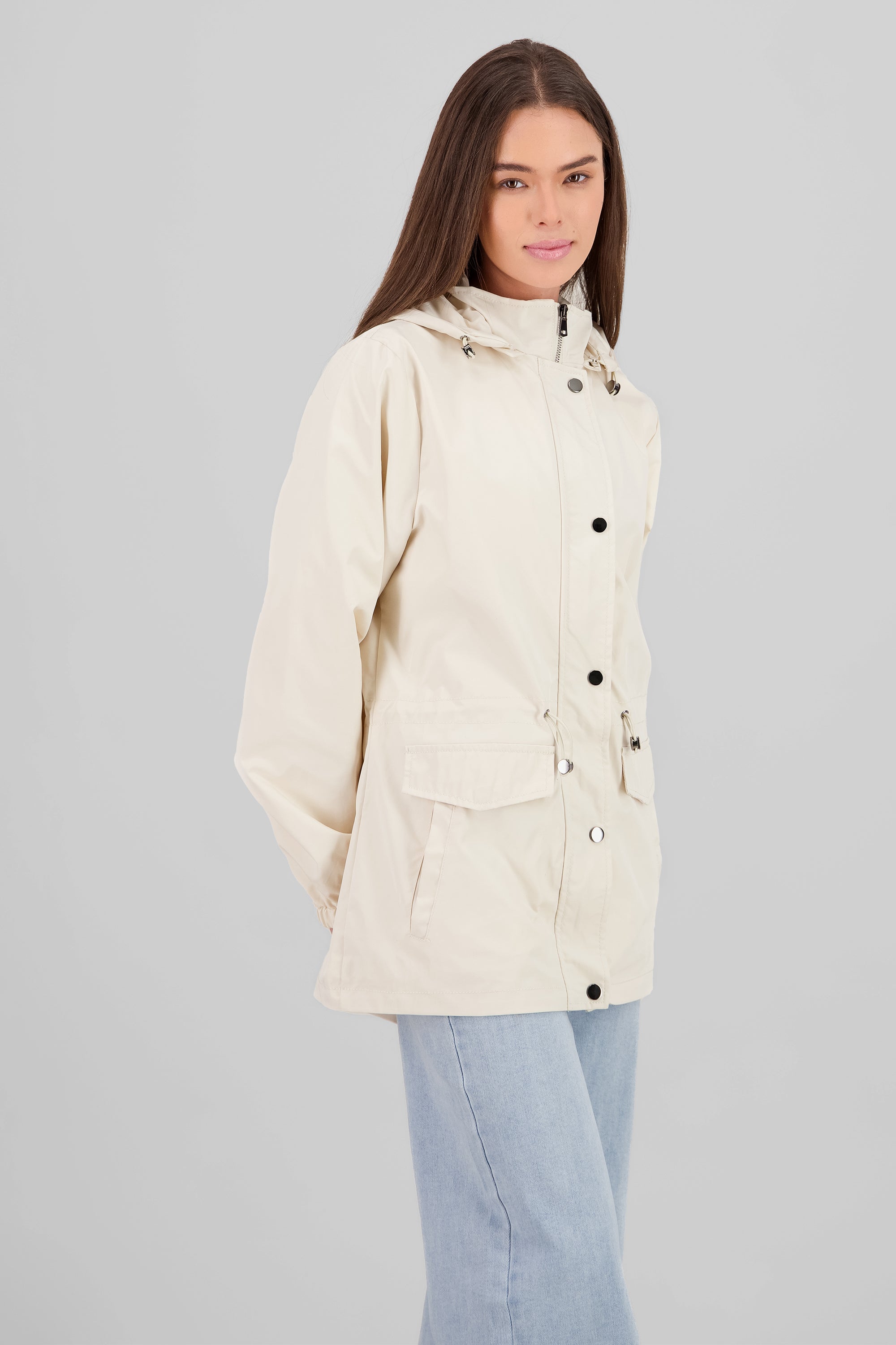 Short Buttoned Gabardine CREAM