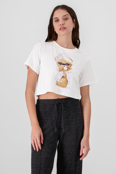 Teddy Bea Printed T Shirt WHITE