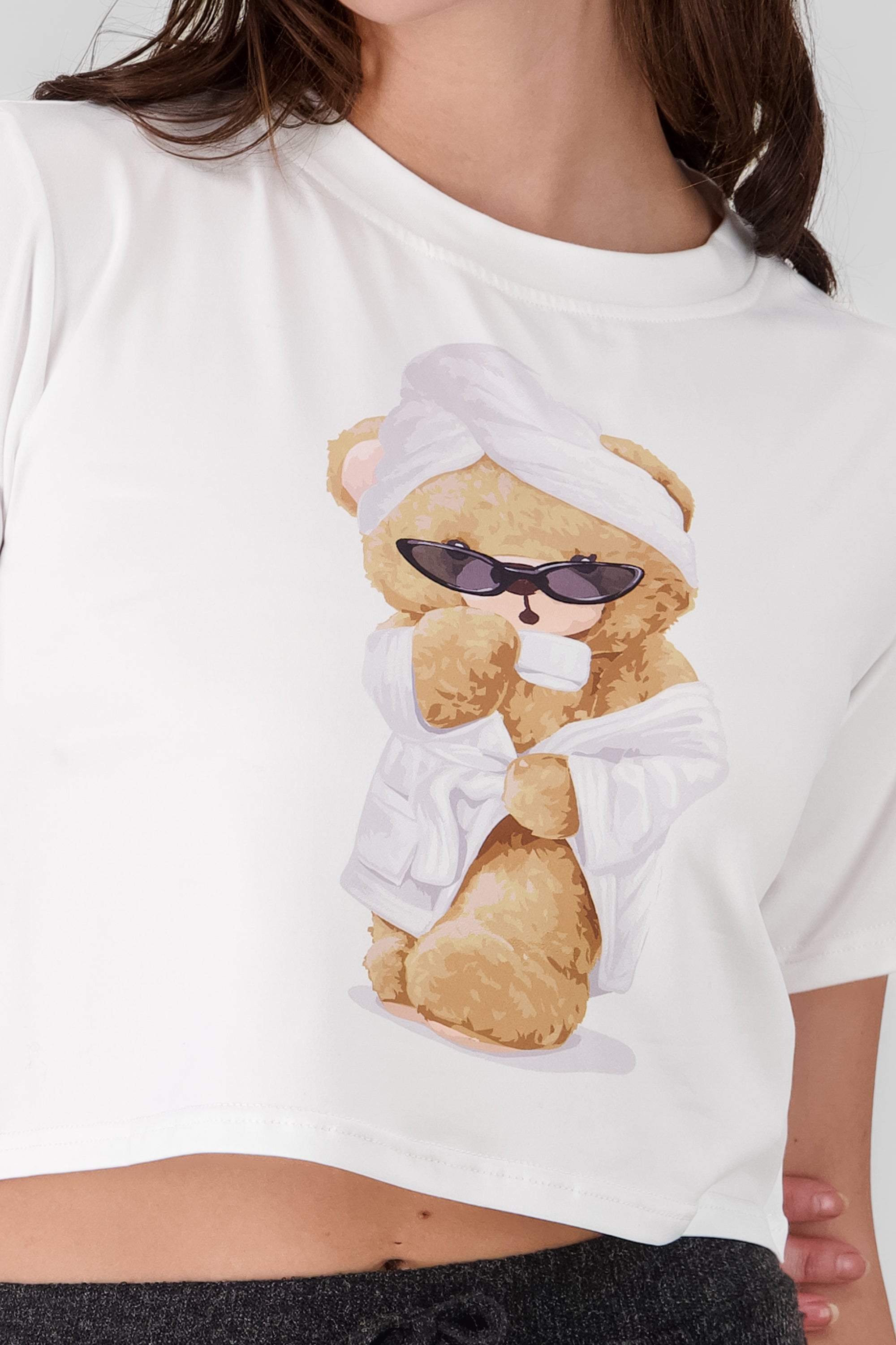 Teddy Bea Printed T Shirt WHITE