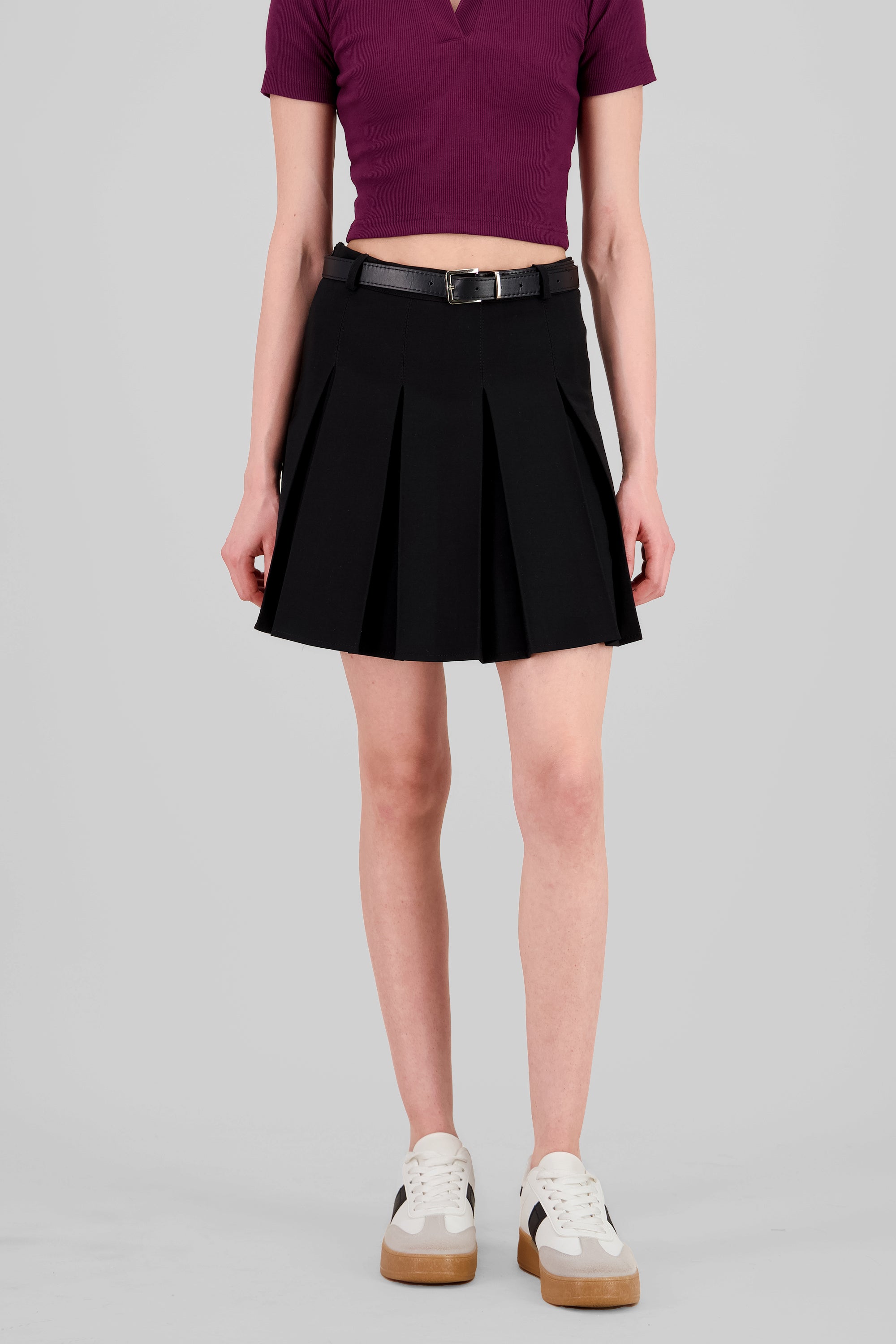 Pleated Mini Skirt BLACK