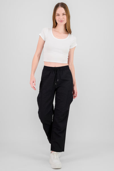 Straight Leg Cargo Pants BLACK