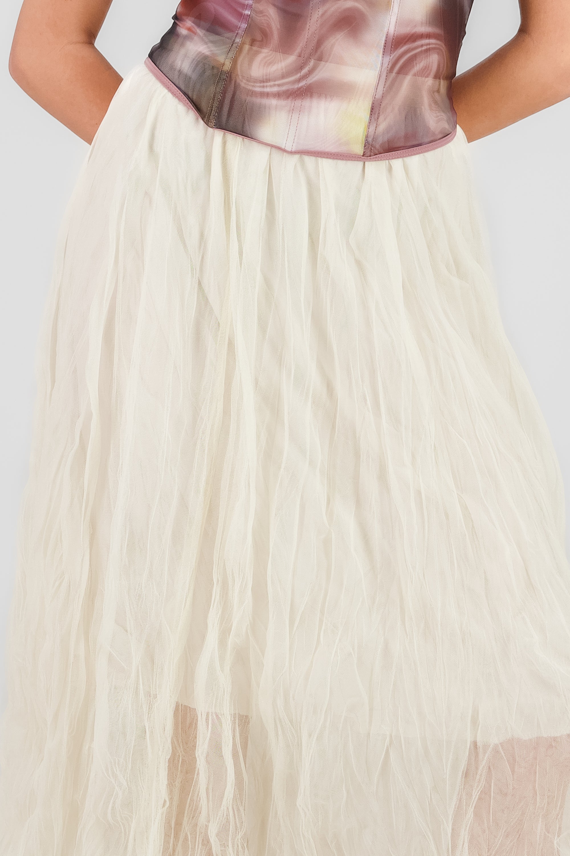 Textured Maxi Skirt IVORY