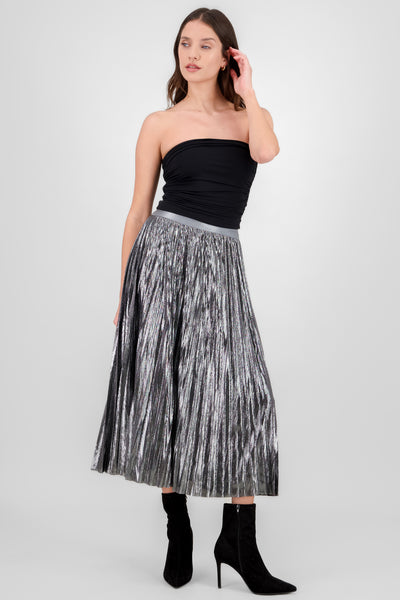 Metallic Midi Skirt SILVER