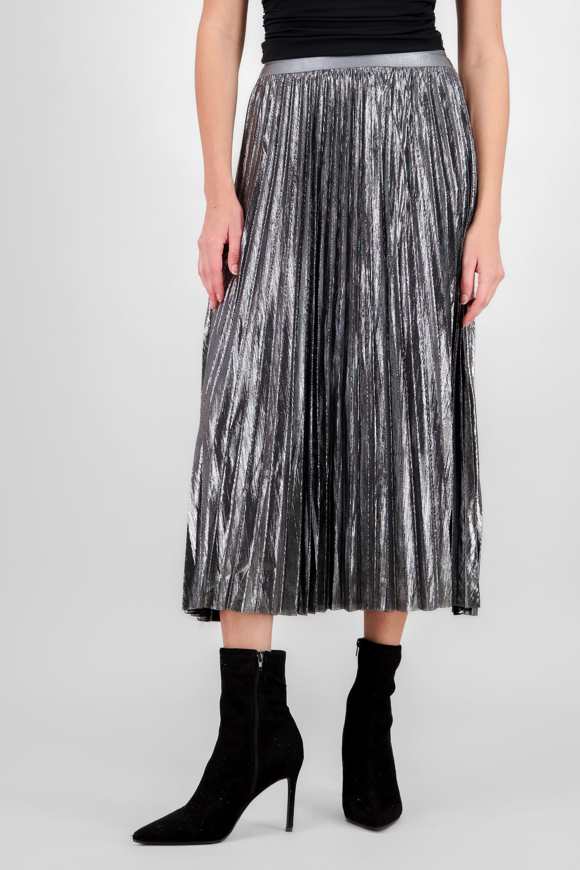 Metallic Midi Skirt SILVER