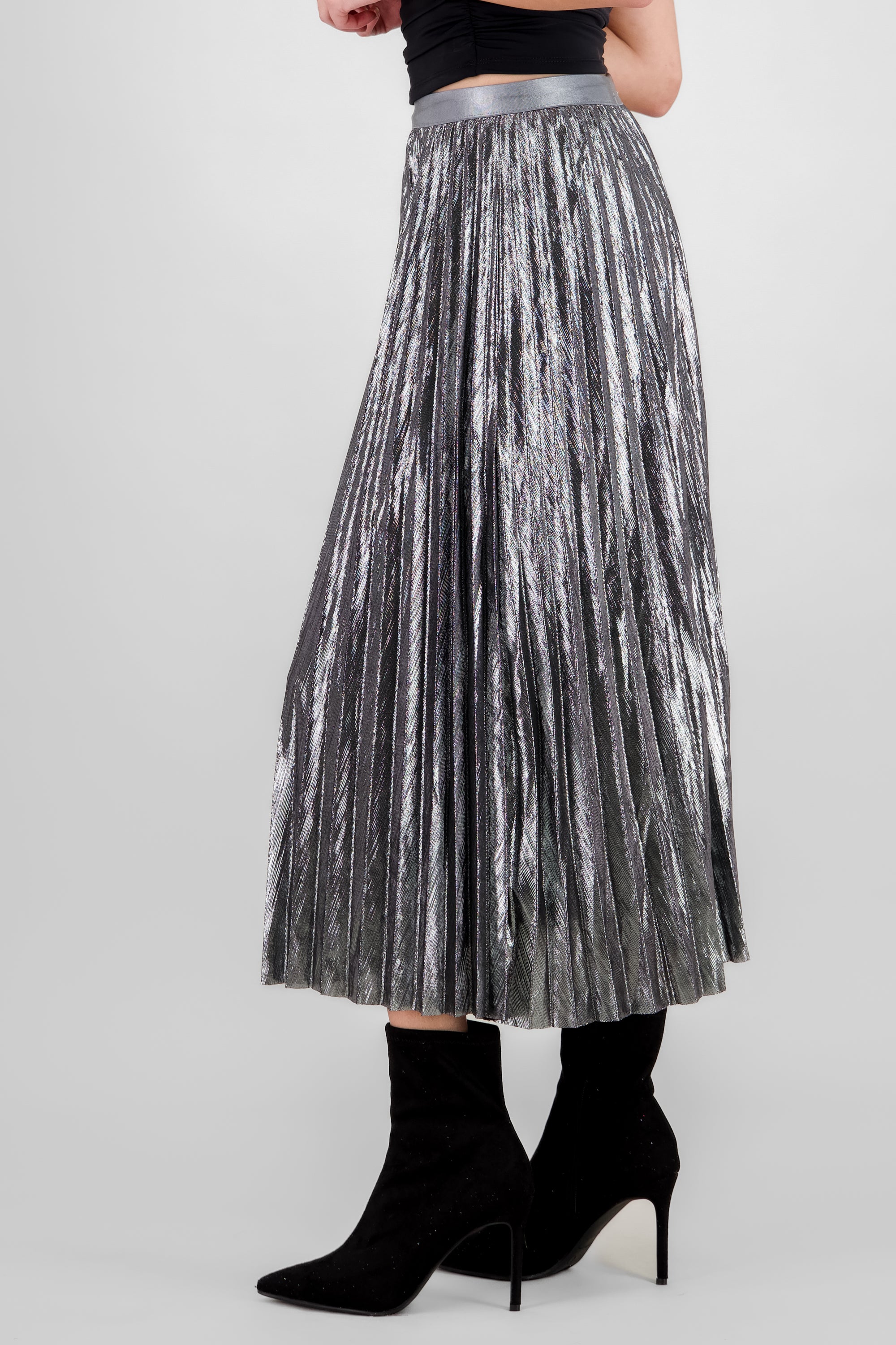 Metallic Midi Skirt SILVER