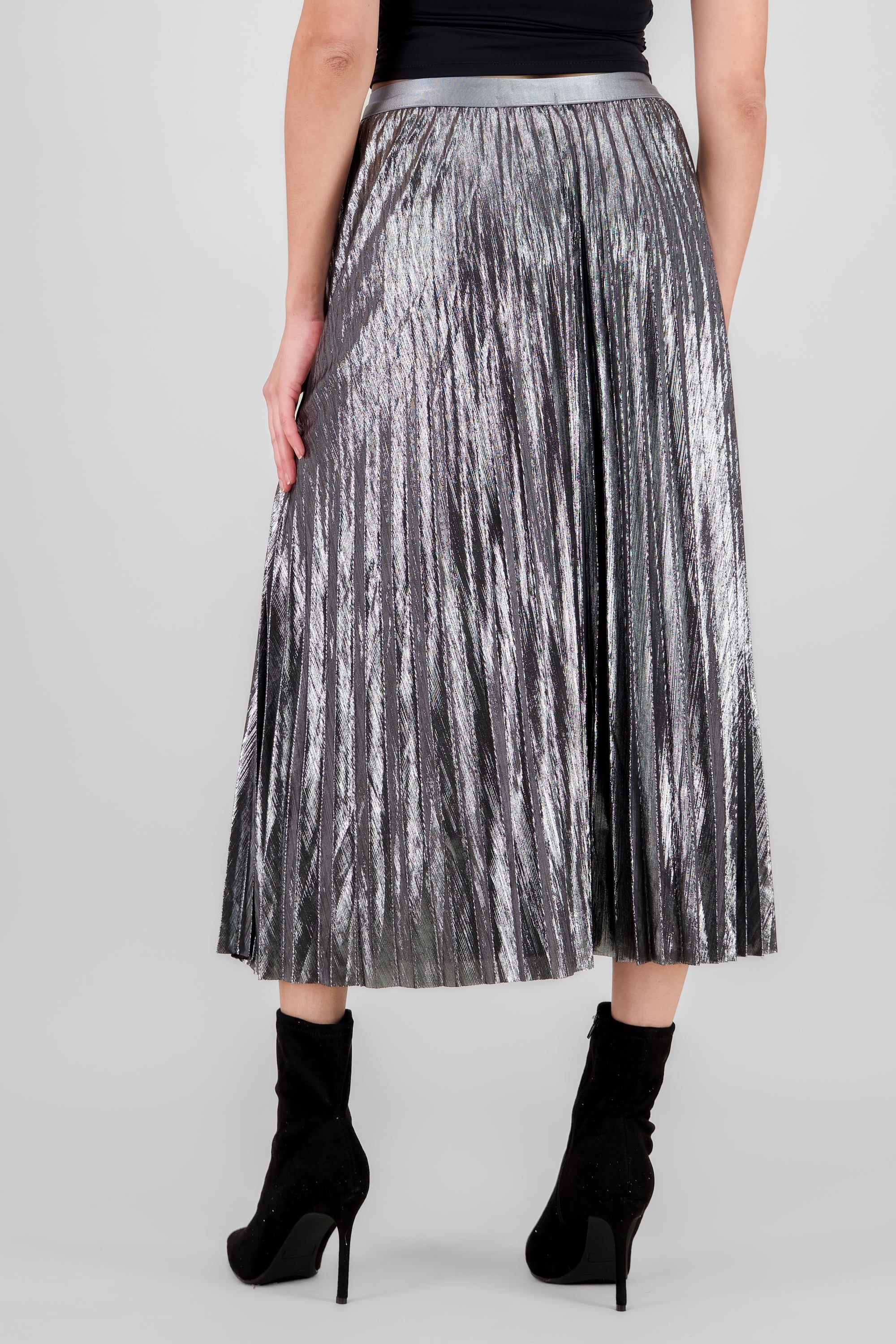 Metallic Midi Skirt SILVER