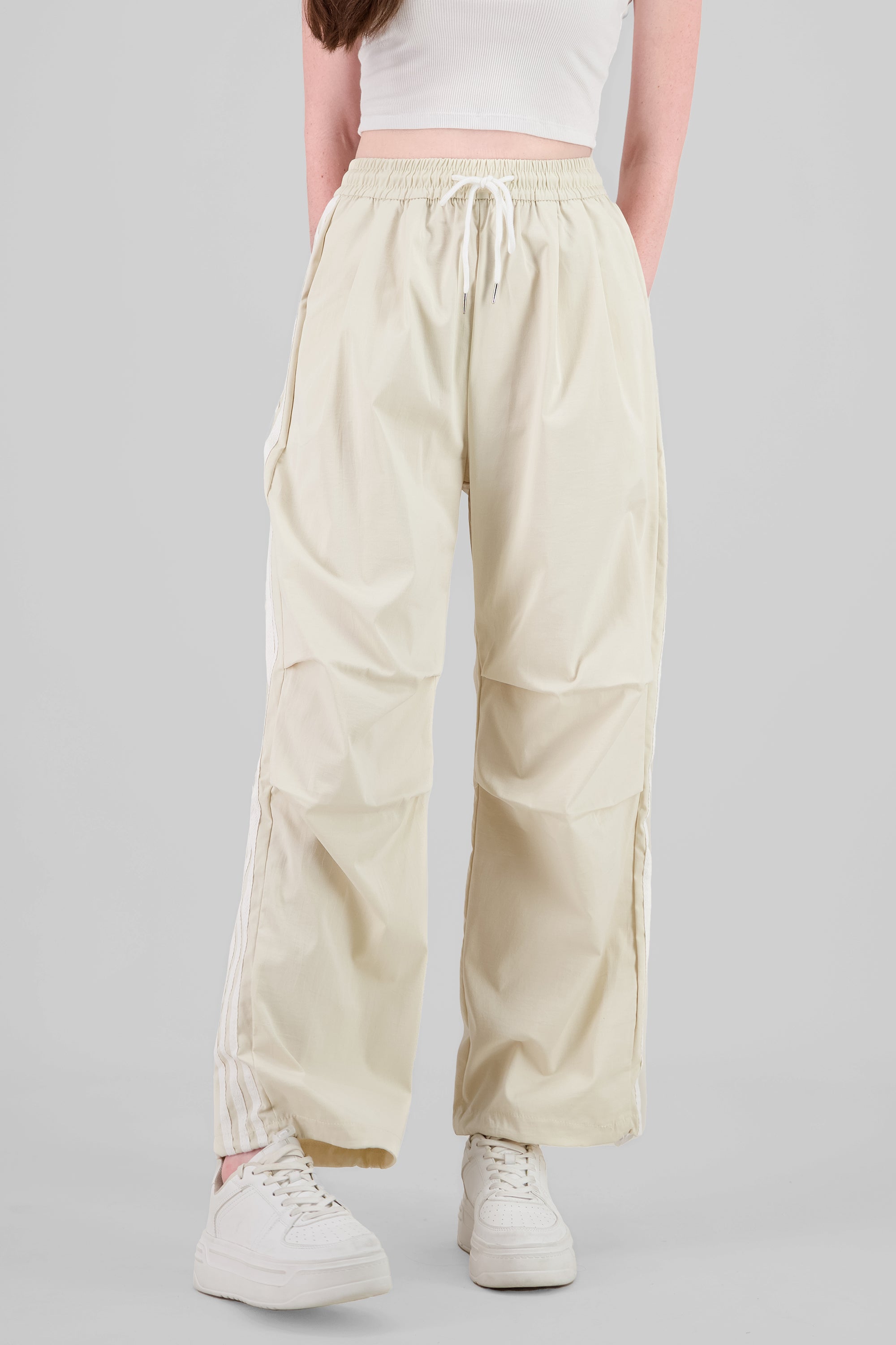 Striped Parachute Pants IVORY