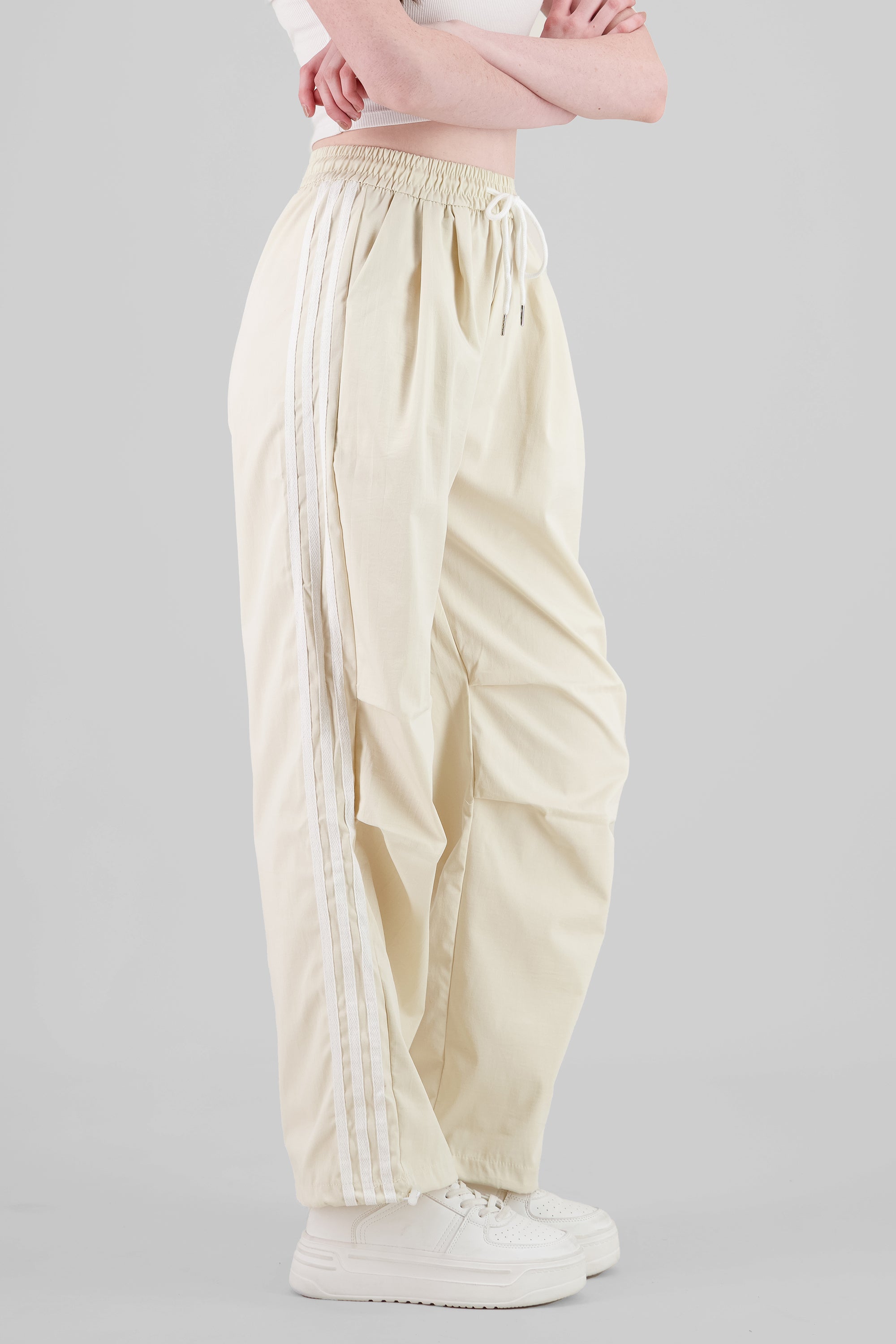 Striped Parachute Pants IVORY