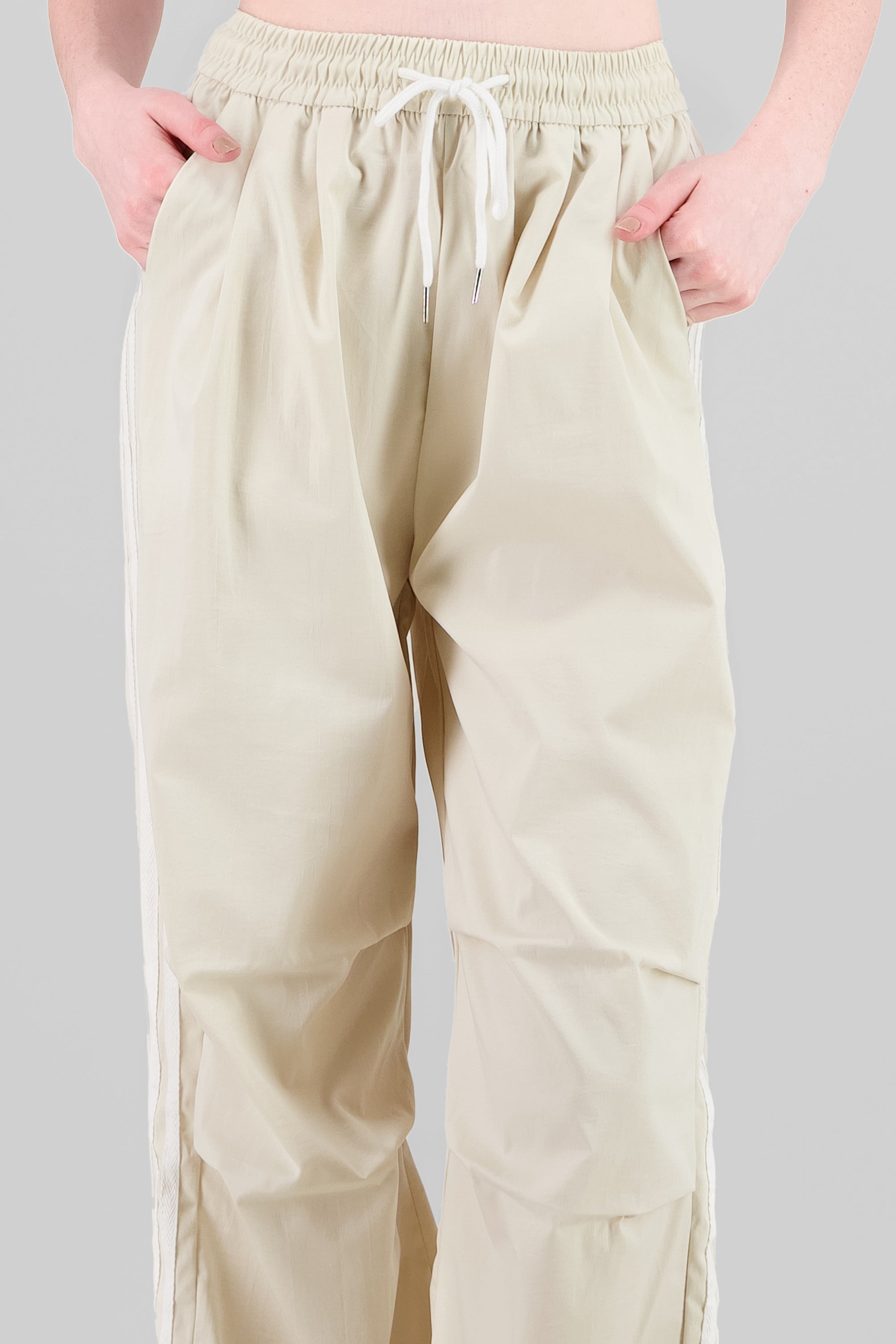 Striped Parachute Pants IVORY