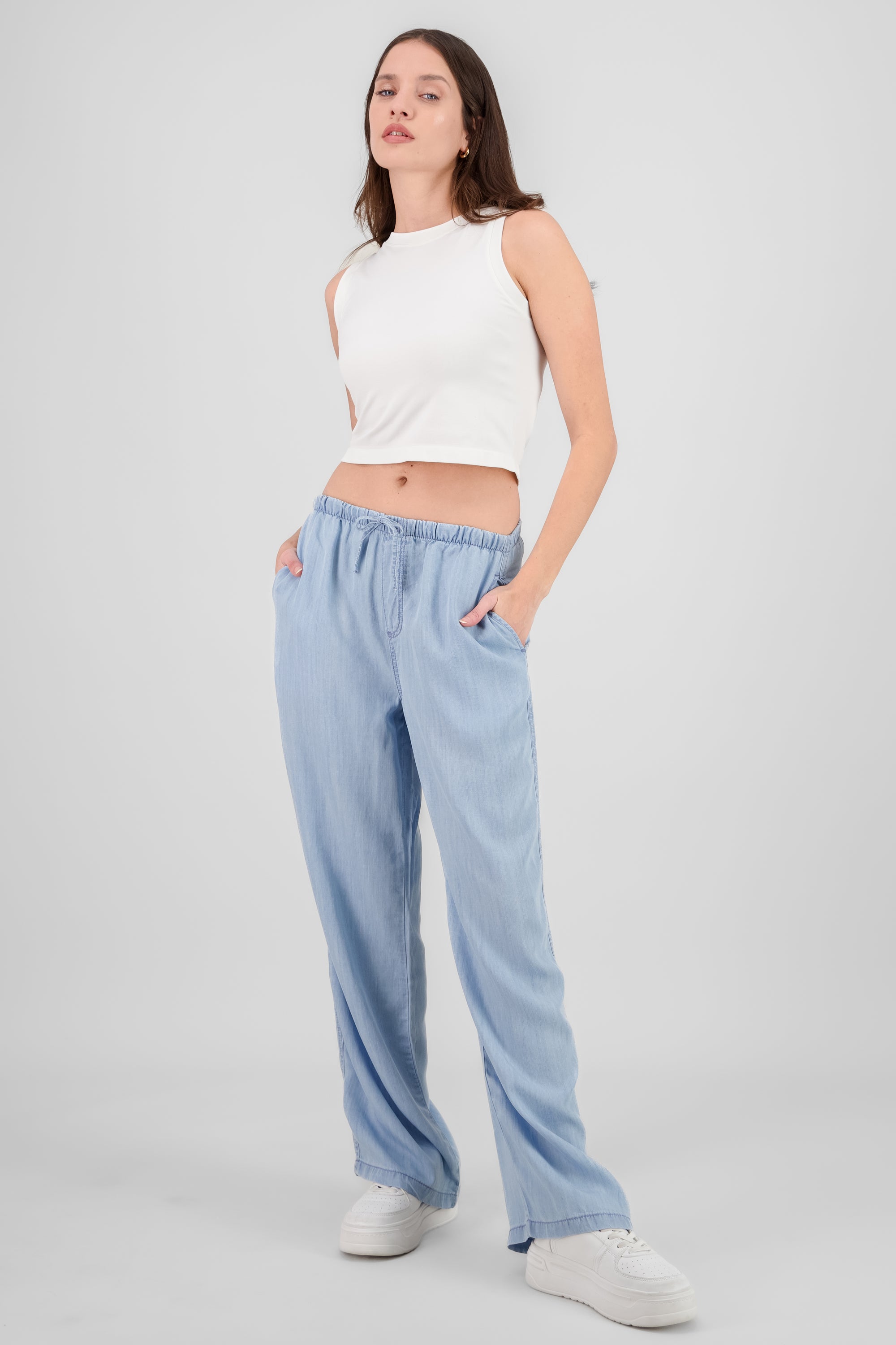 Fluid Pants with Drawstring LIGHT WASH