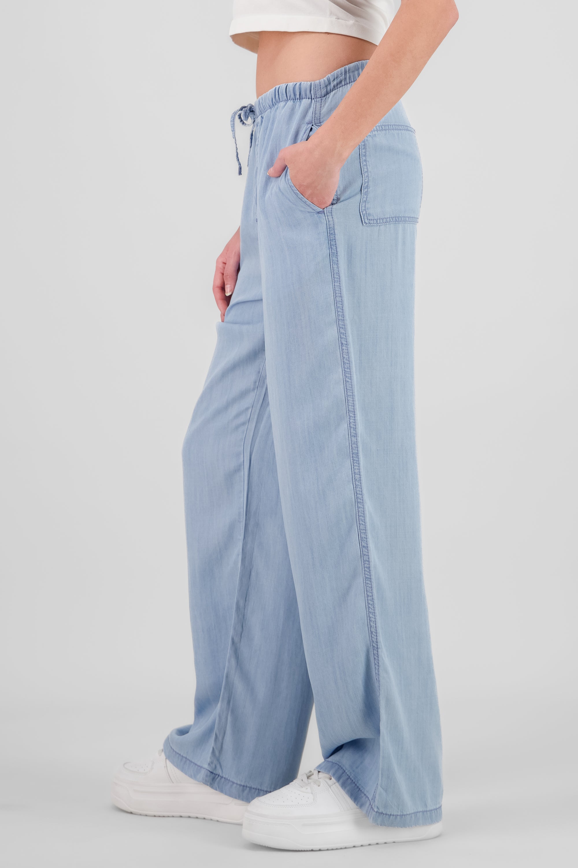 Fluid Pants with Drawstring LIGHT WASH