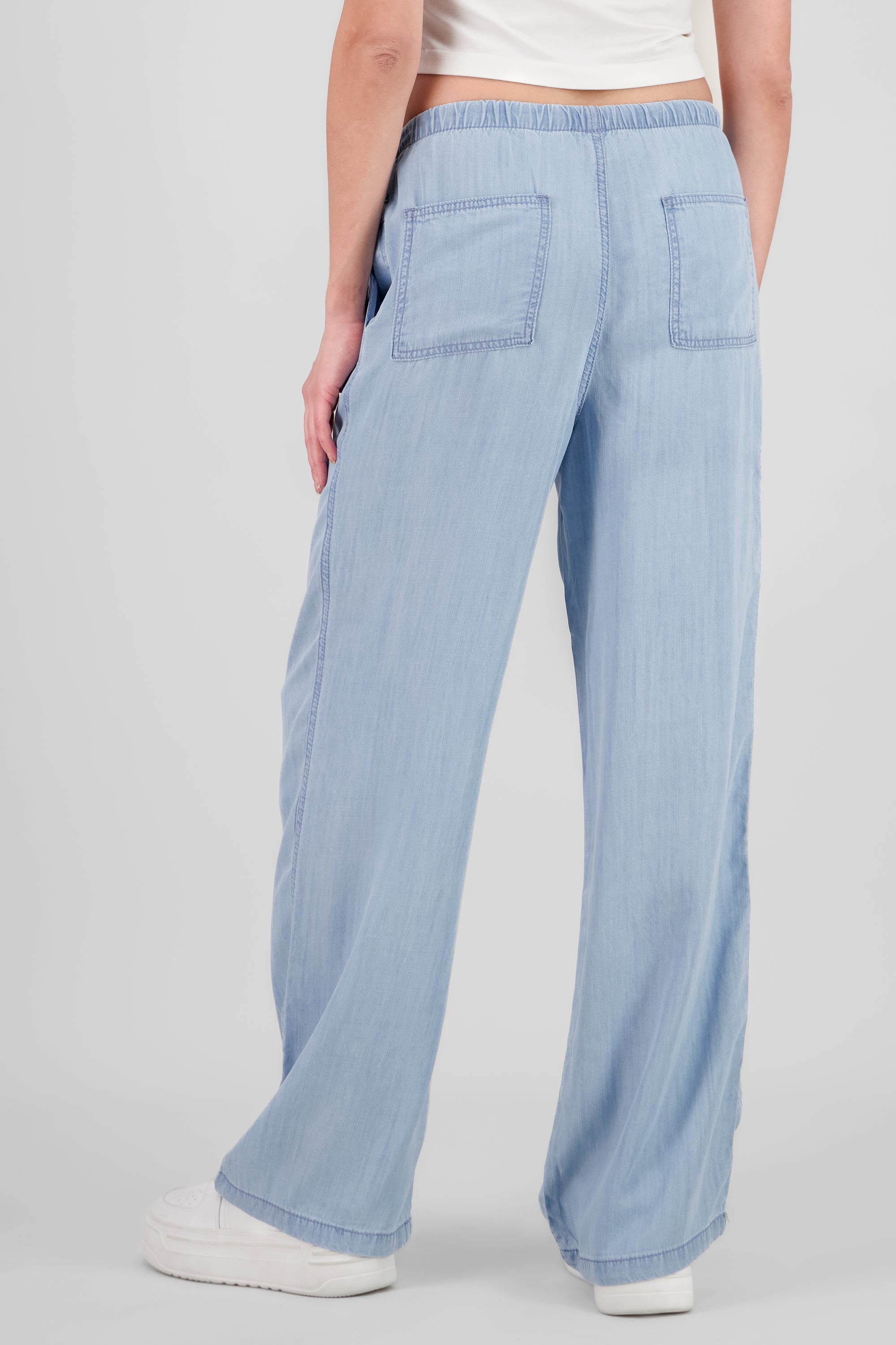 Fluid Pants with Drawstring LIGHT WASH