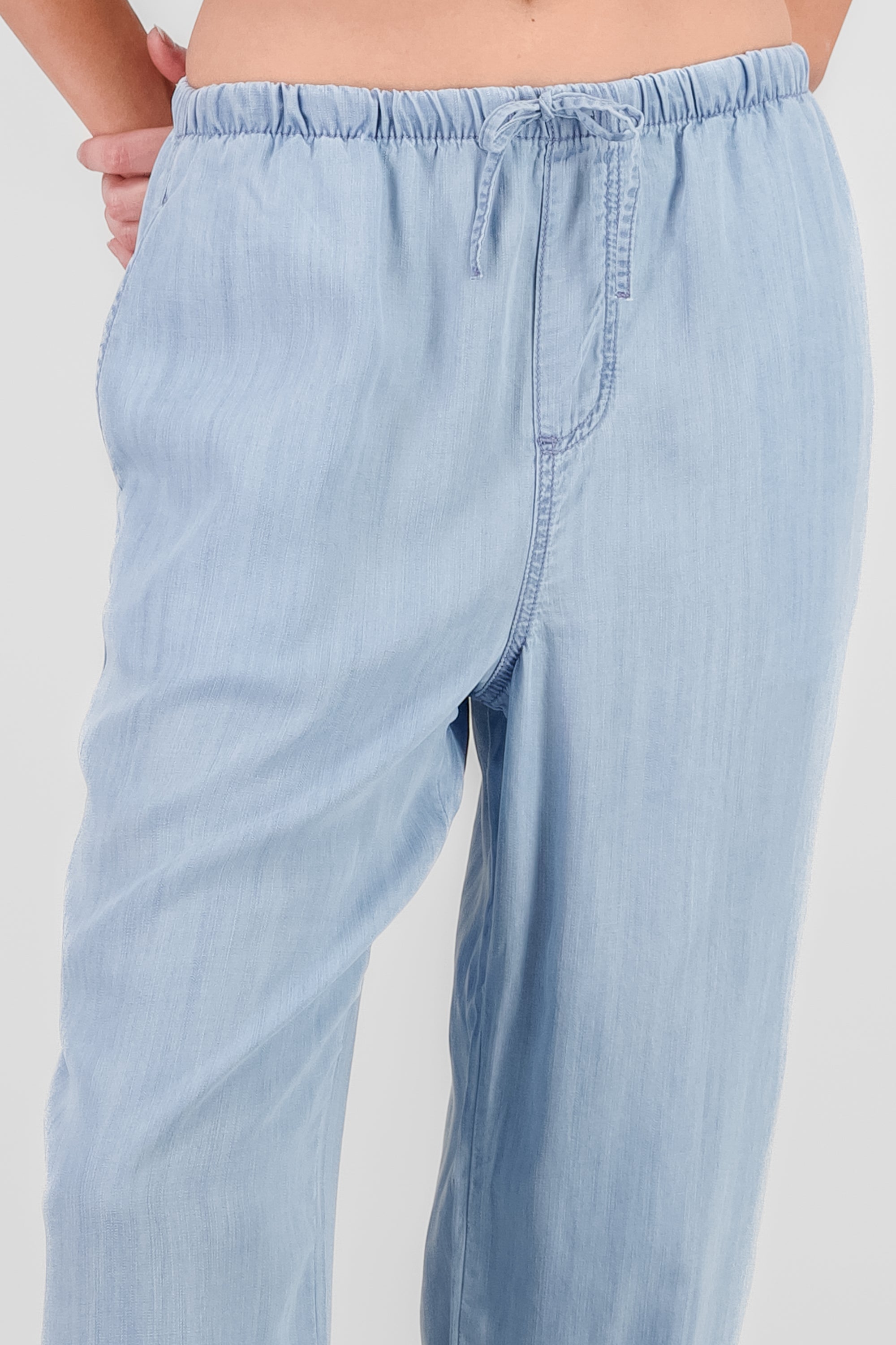 Fluid Pants with Drawstring LIGHT WASH