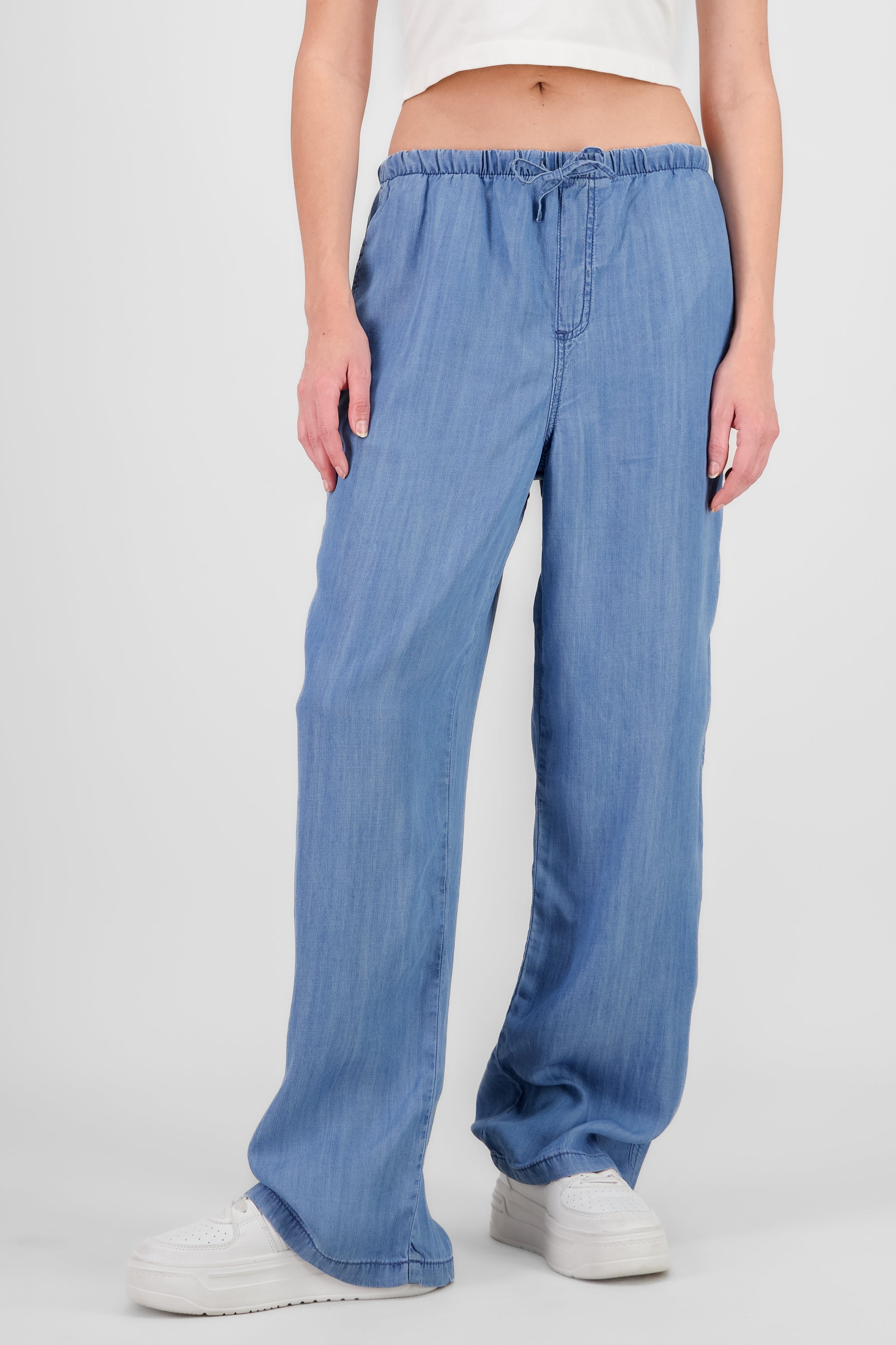 Fluid Pants with Drawstring MEDIUM WASH