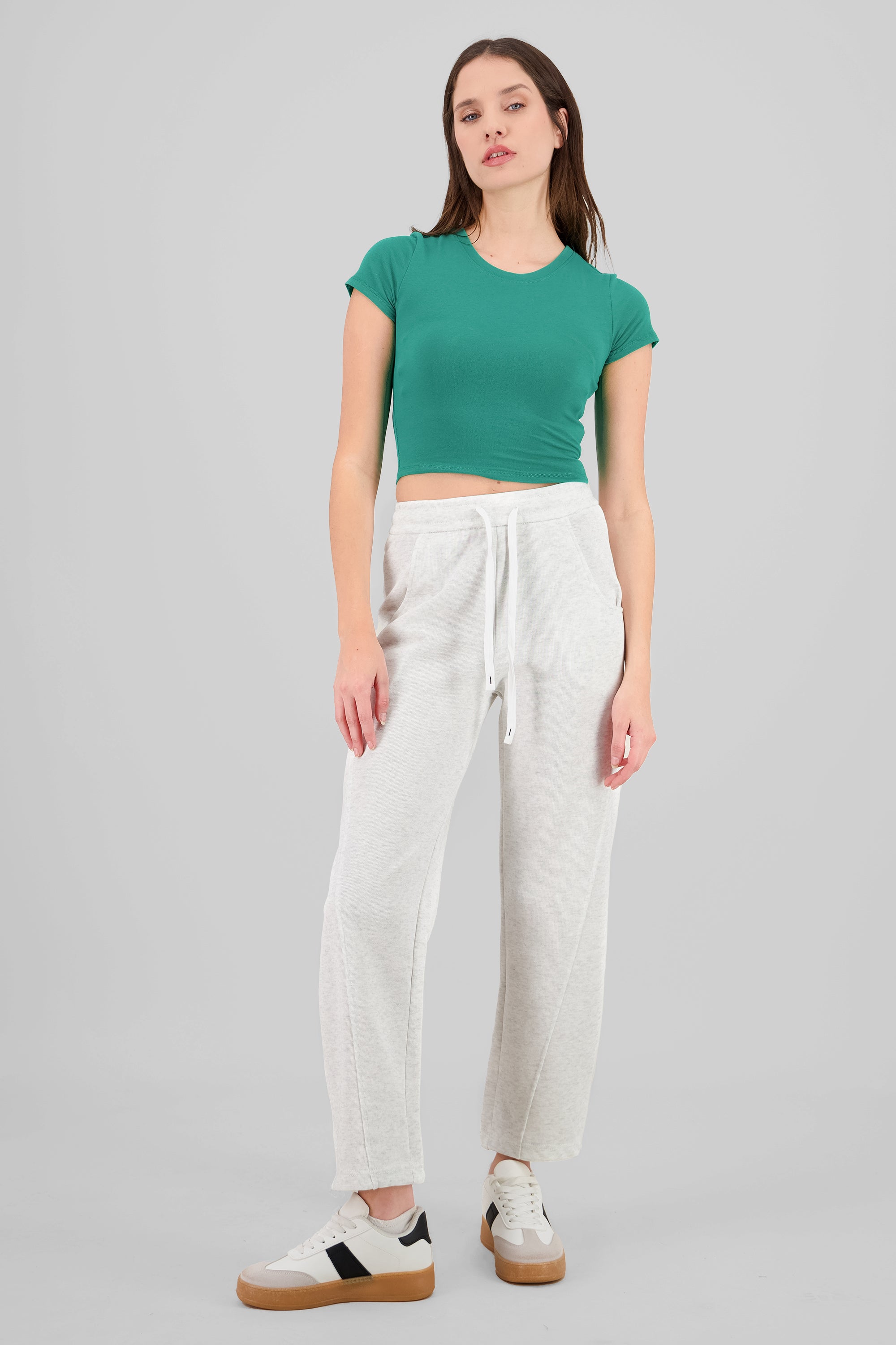 Solid Wide Leg Pants WHITE