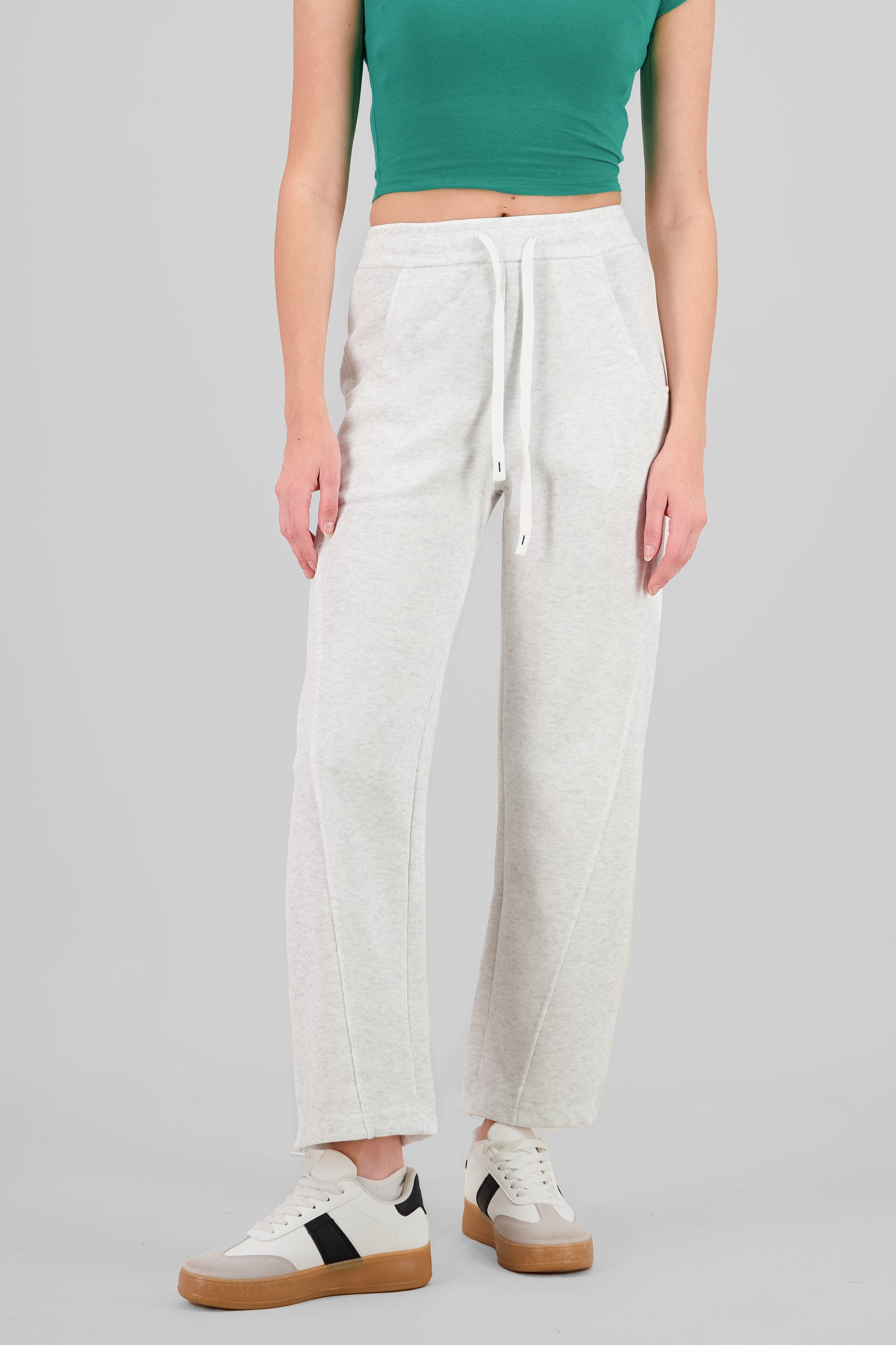 Solid Wide Leg Pants WHITE