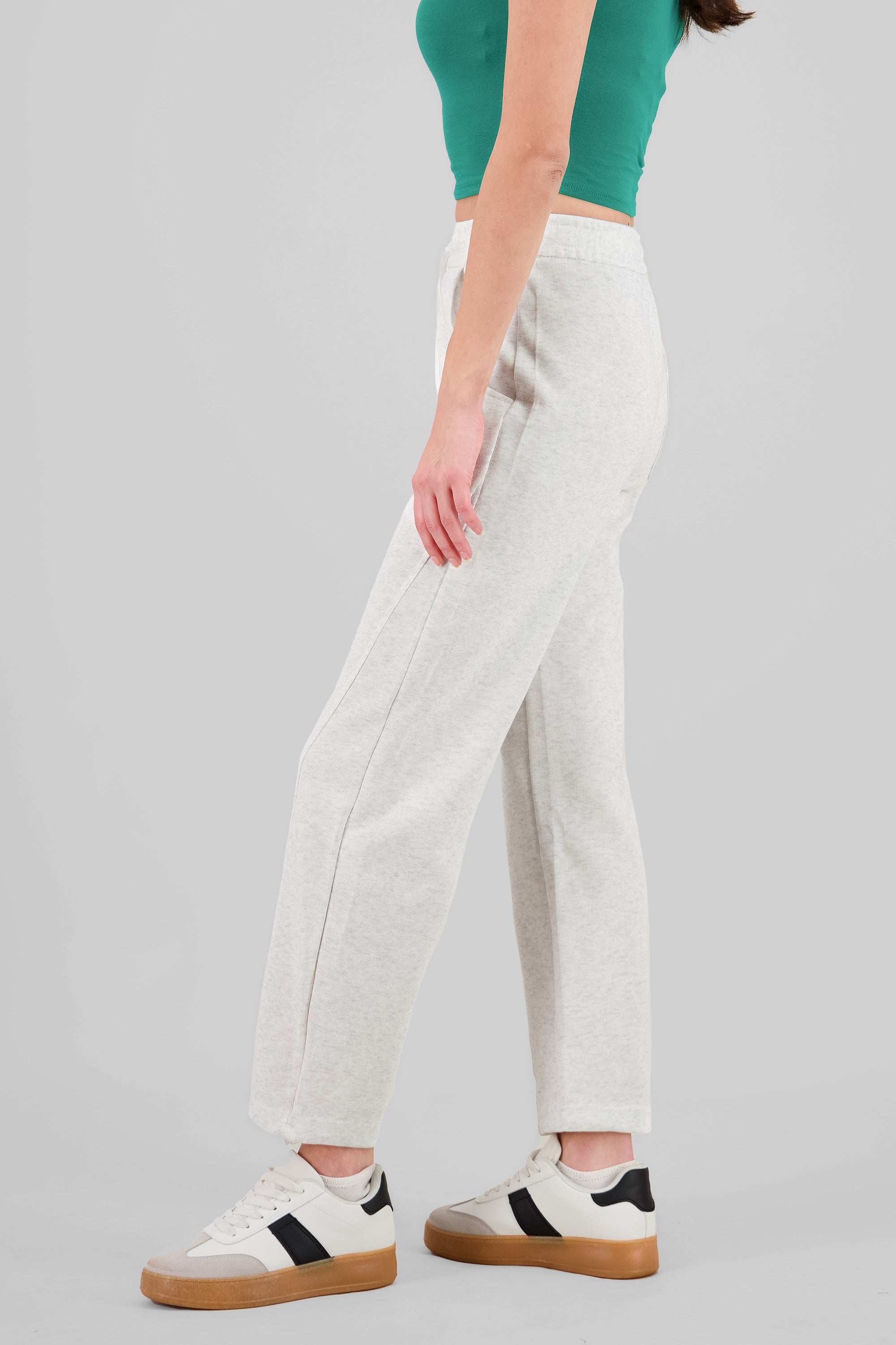 Solid Wide Leg Pants WHITE