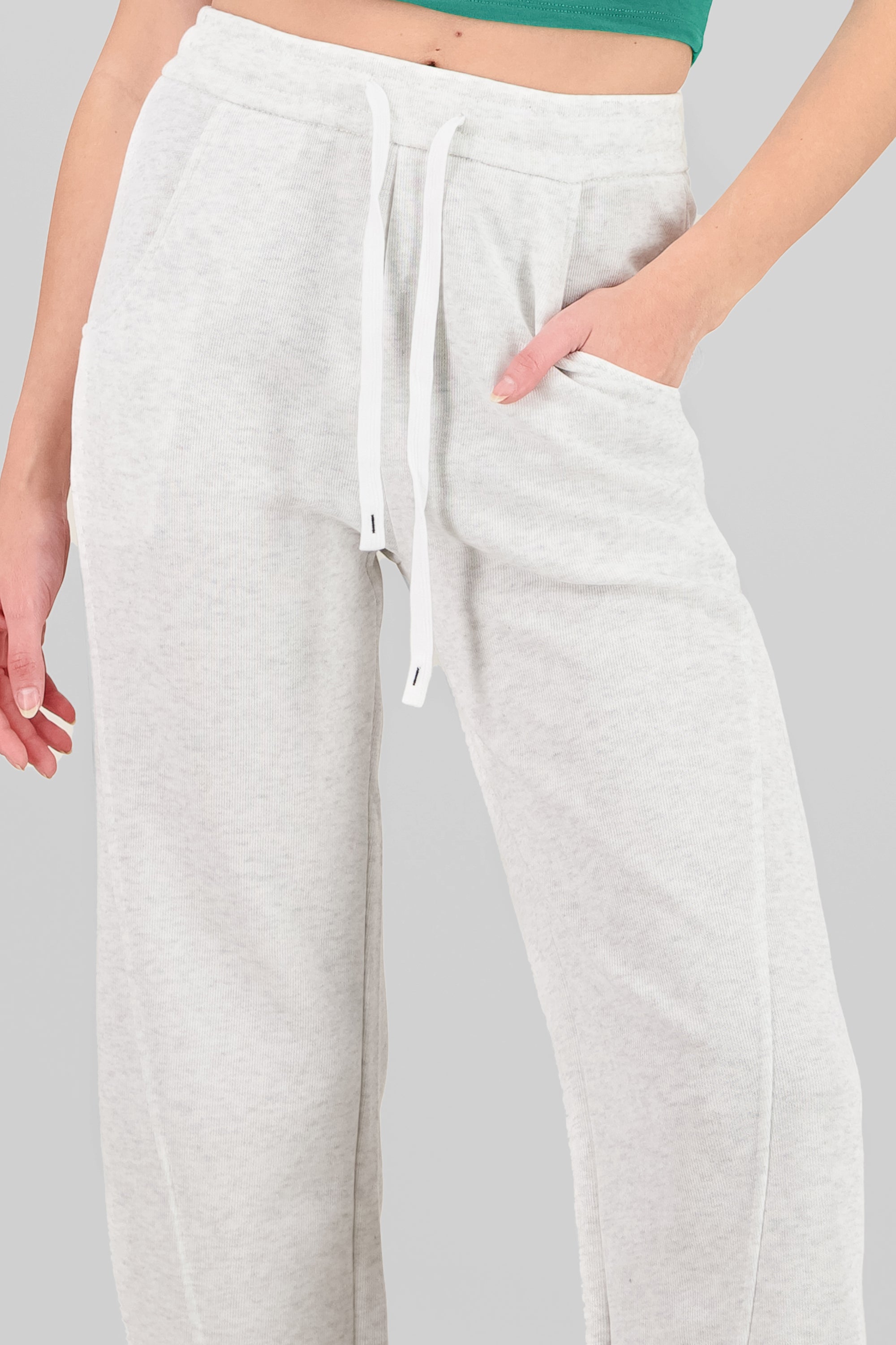 Solid Wide Leg Pants WHITE