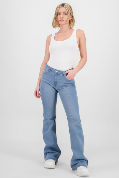 Mid Rise Flared Jeans LIGHT WASH