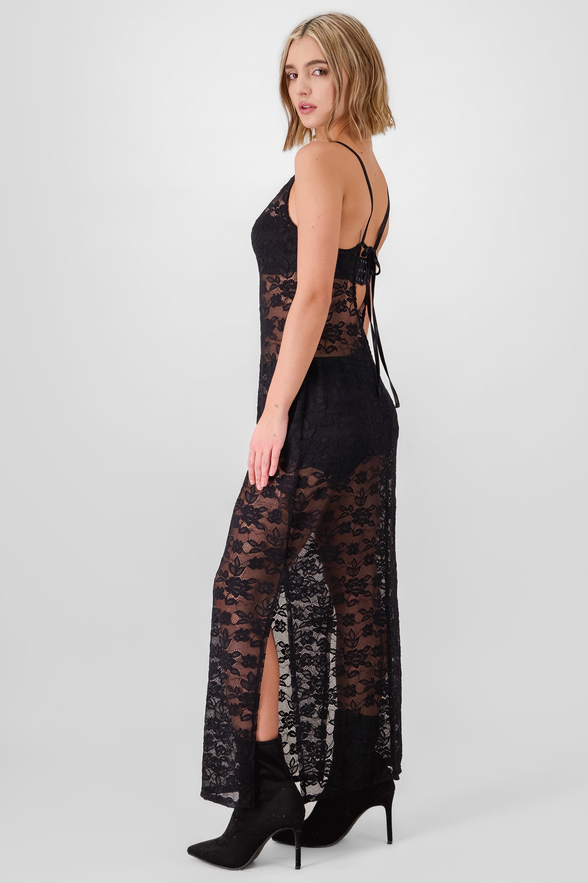 Lace Maxi Dress BLACK