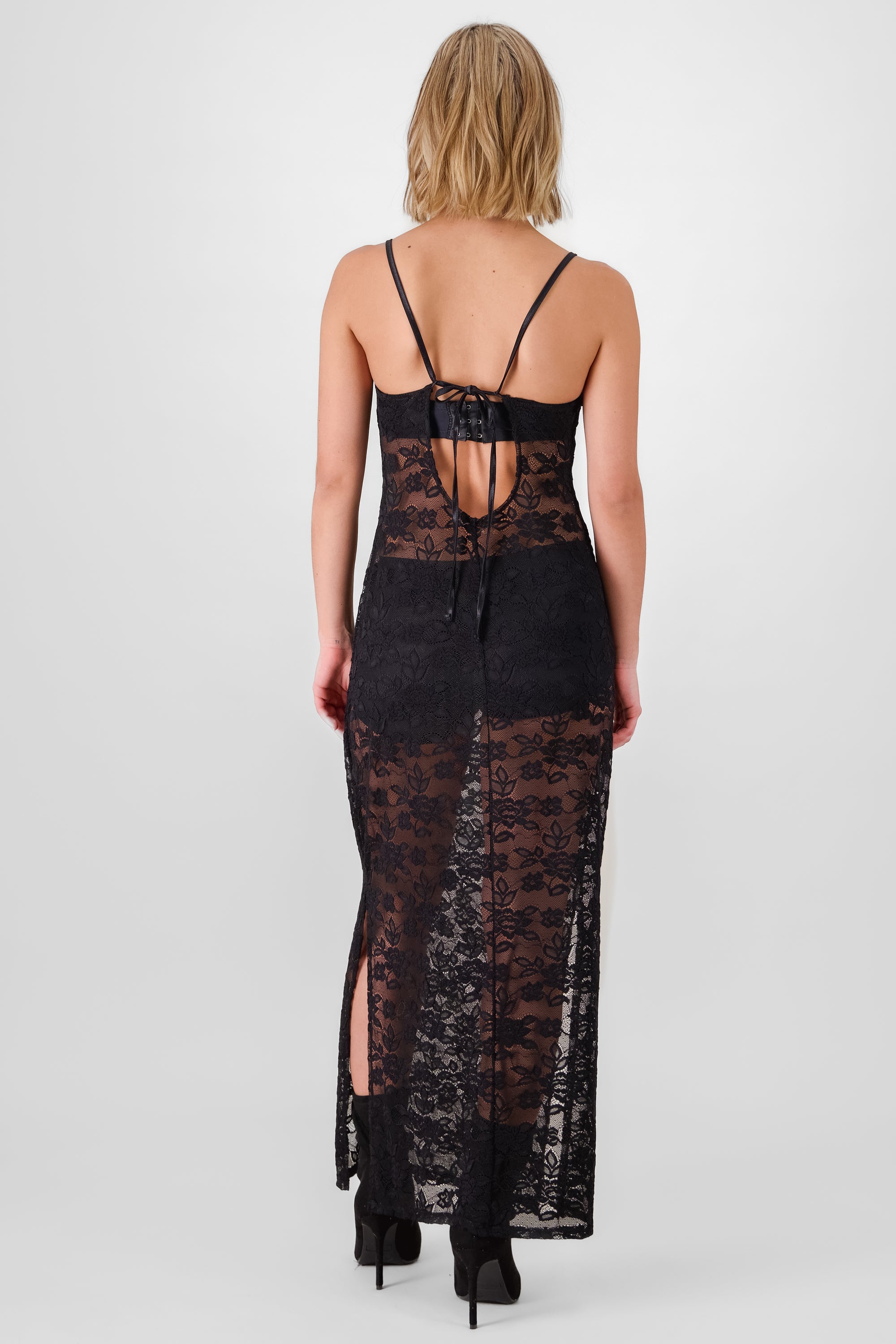 Lace Maxi Dress BLACK