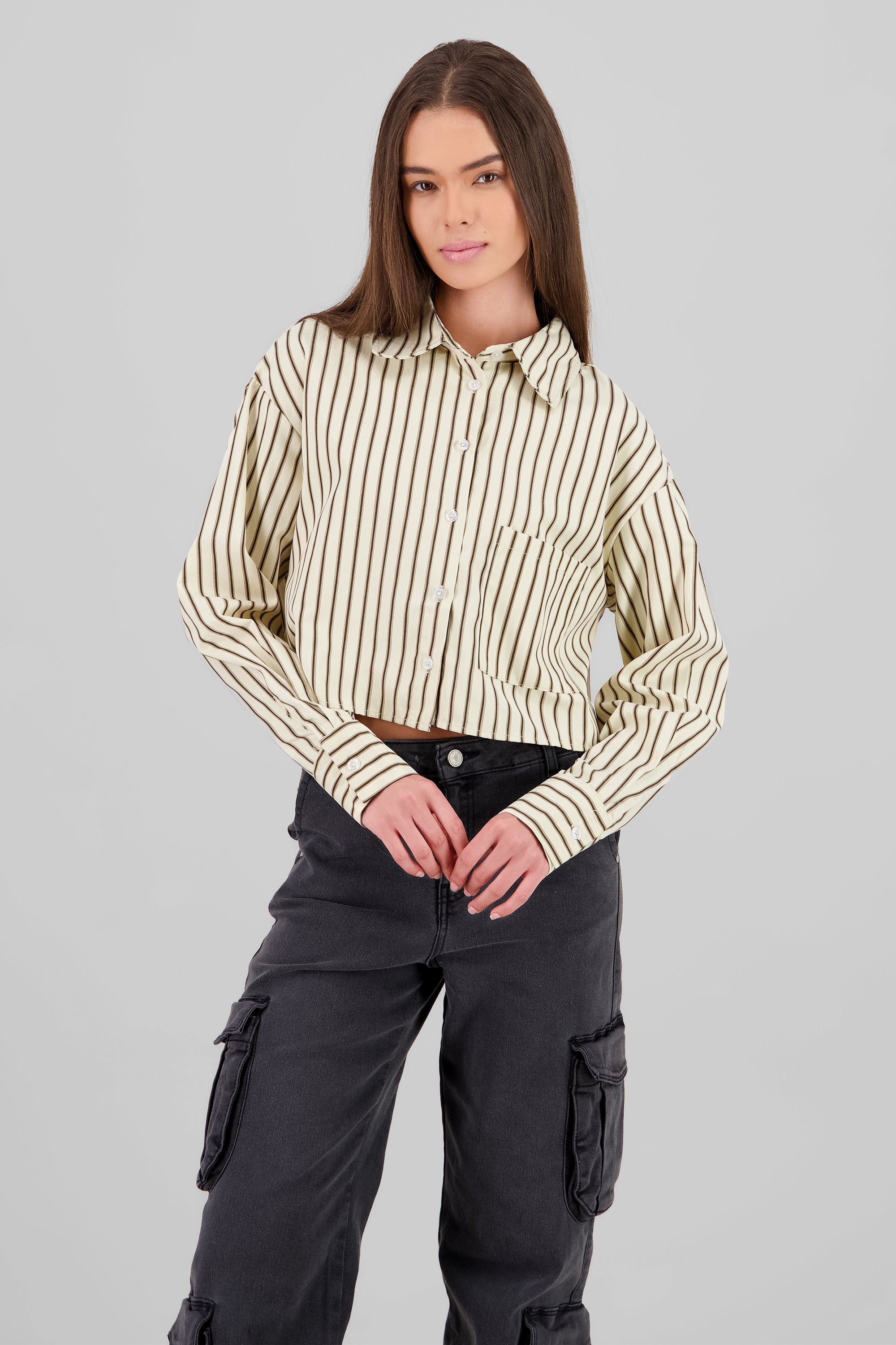 Striped Short Sleeve Shirt WHITE COMBO